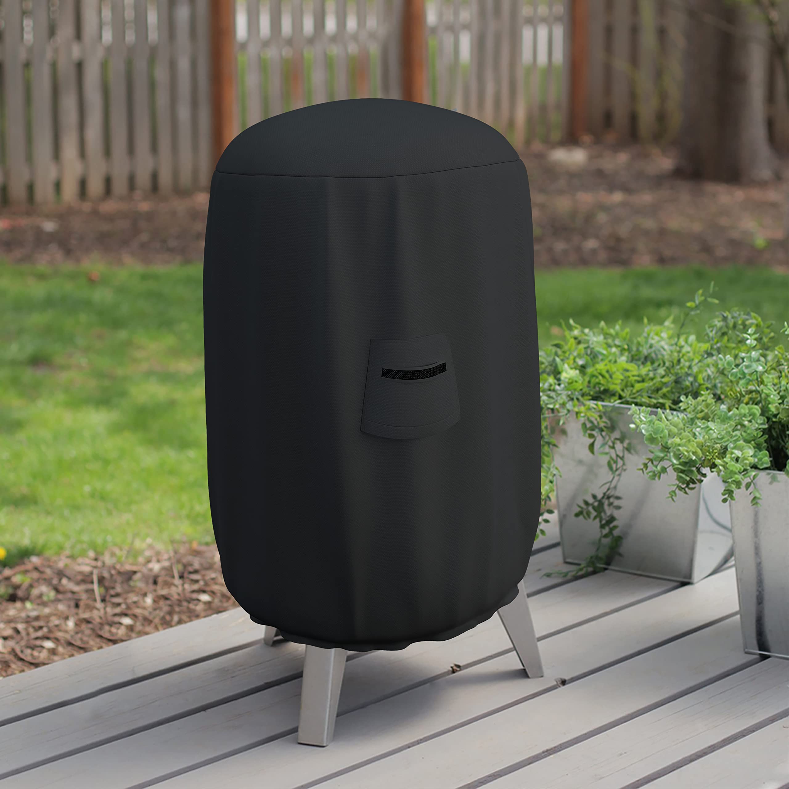 Premium 12 Oz Waterproof BBQ Smoker Cover - UV & Weather Resistant Grill Cover for Dome, Bullet, Barrel, Kettle & Drum Smokers (39