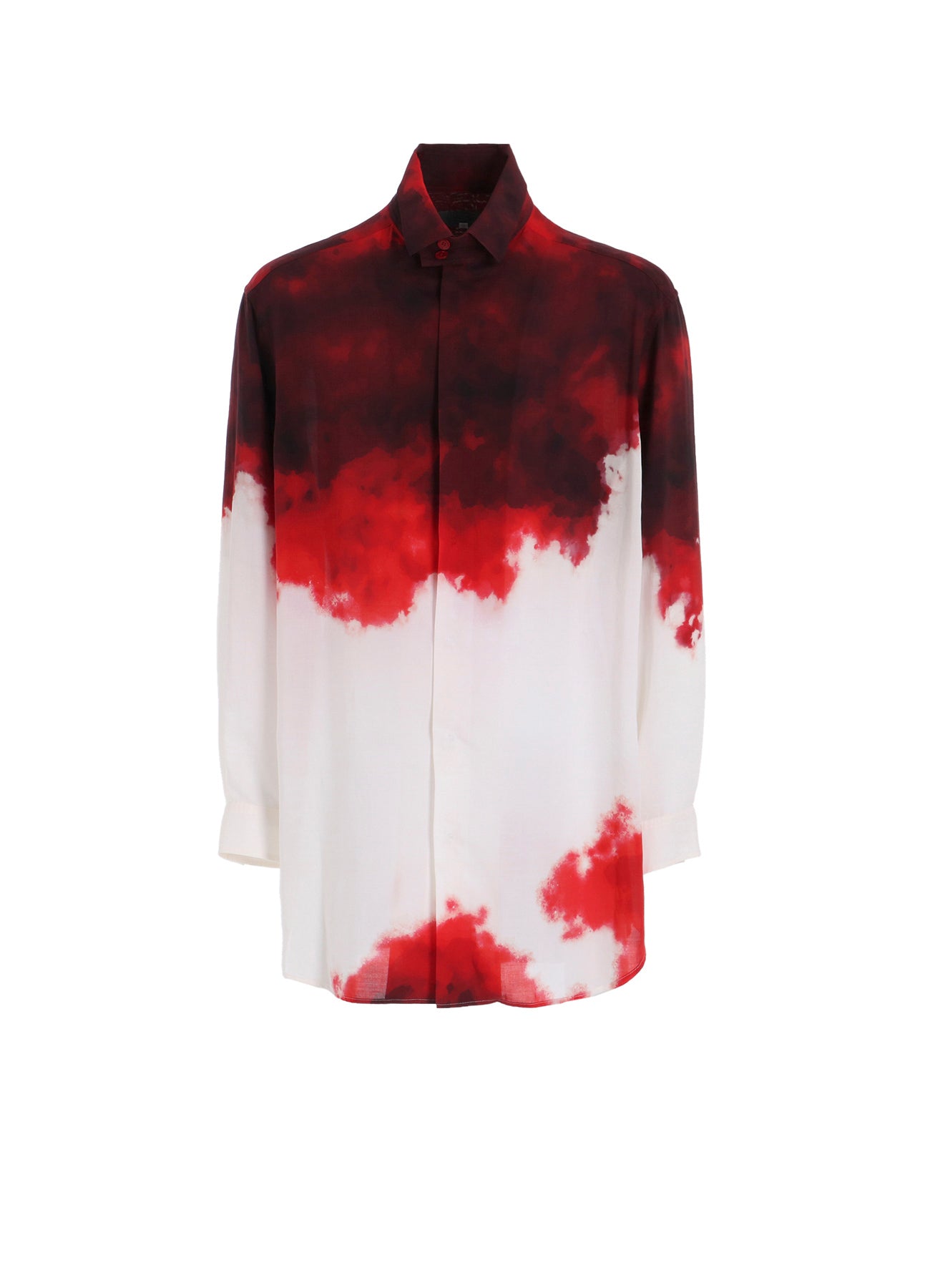 Stylish Red Cellulose Blouse with Unique Uneven Hem - Perfect for Casual Outings, Office Wear & Evening Events