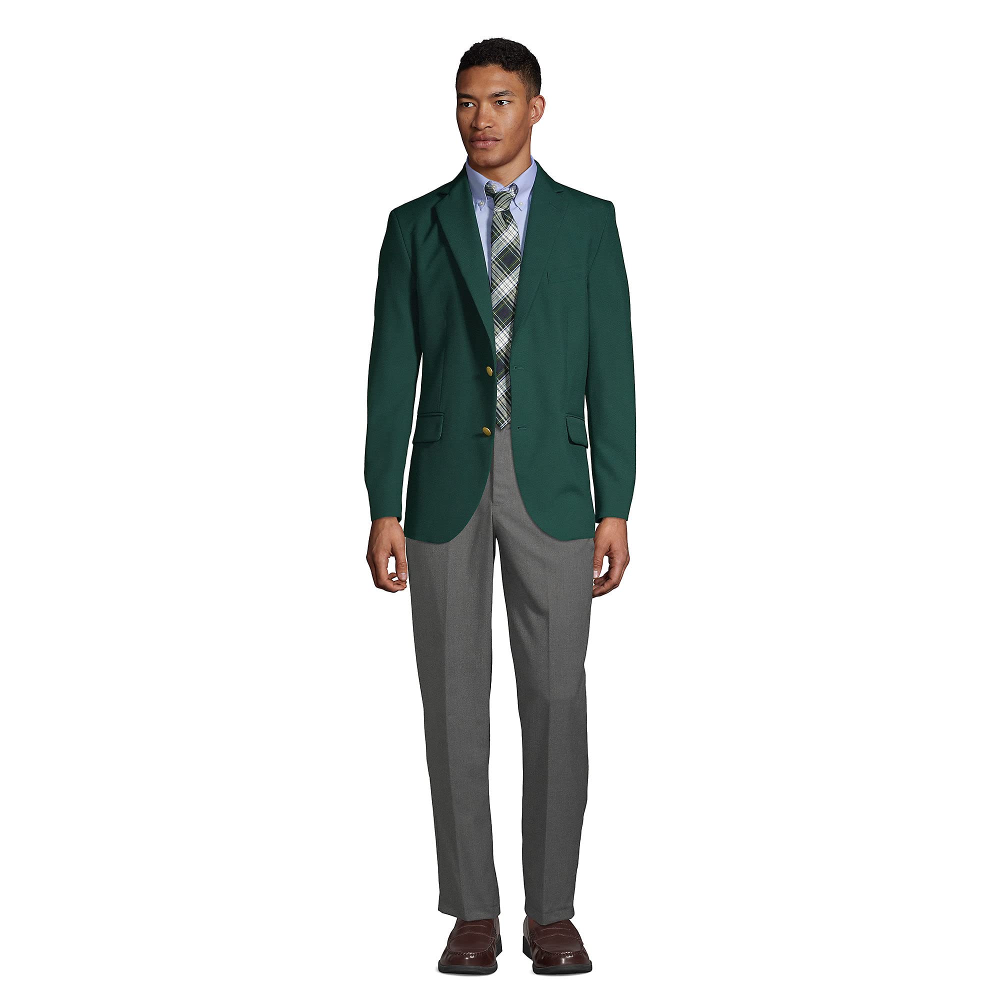 Lands' End Men's Hopsack Blazer for School Uniforms | Classic Fit Jacket for Boys & Teens | Perfect for School, Graduation & Formal Events