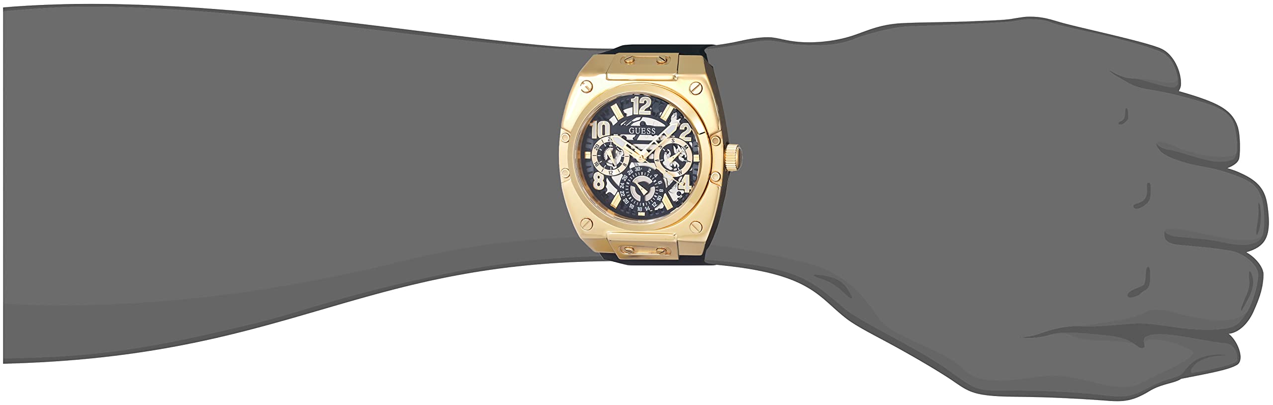 GUESS Men's 43mm Stainless Steel Chronograph Watch with Date Window - Water Resistant Casual & Dress Timepiece for Business, Office and Everyday Wear