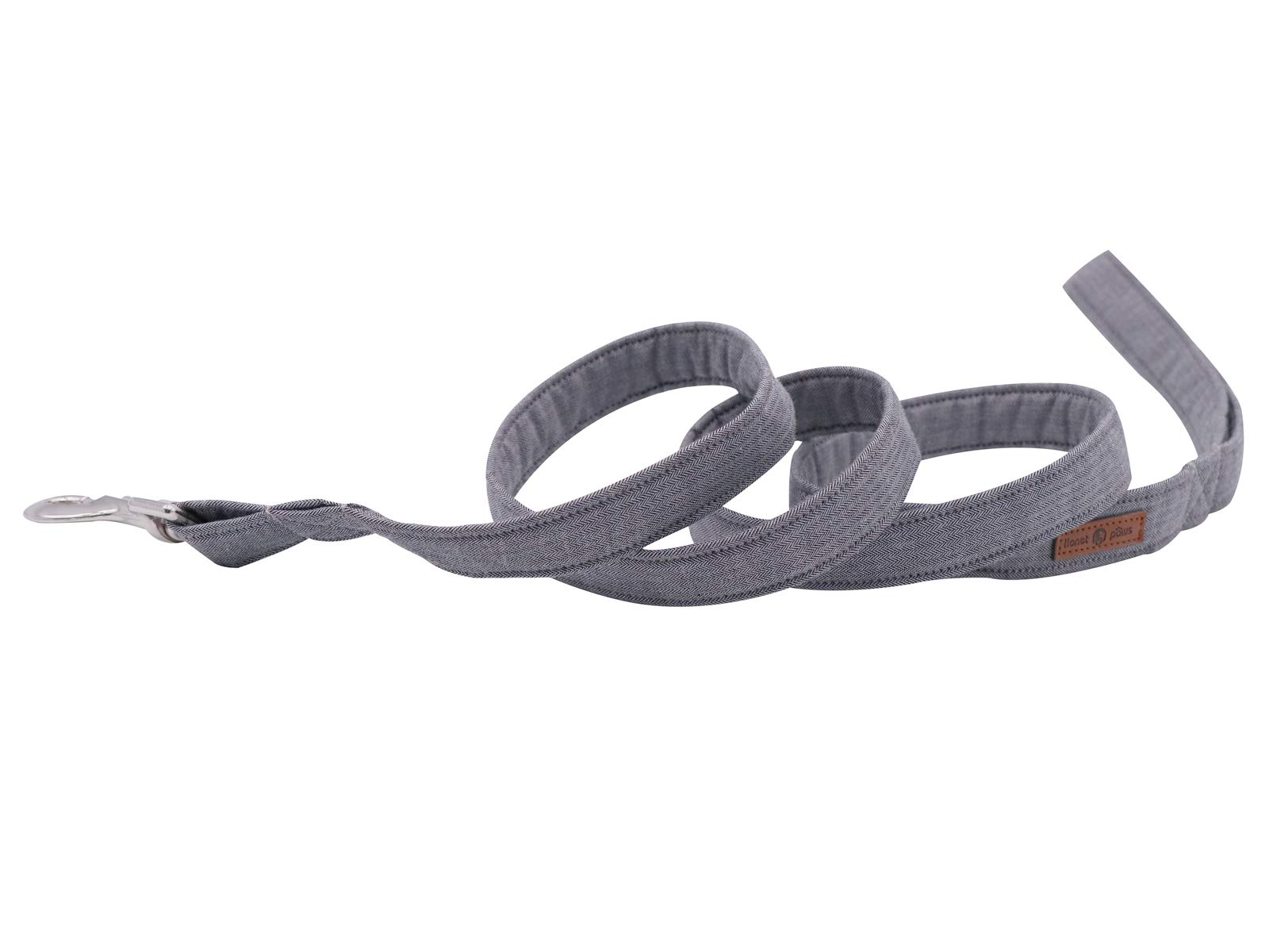 Lionet Paws Cotton Handmade Dog Leash - Soft Grey Striped Design for Small, Medium & Large Dogs | Perfect for Walking, Training & Outdoor Adventures