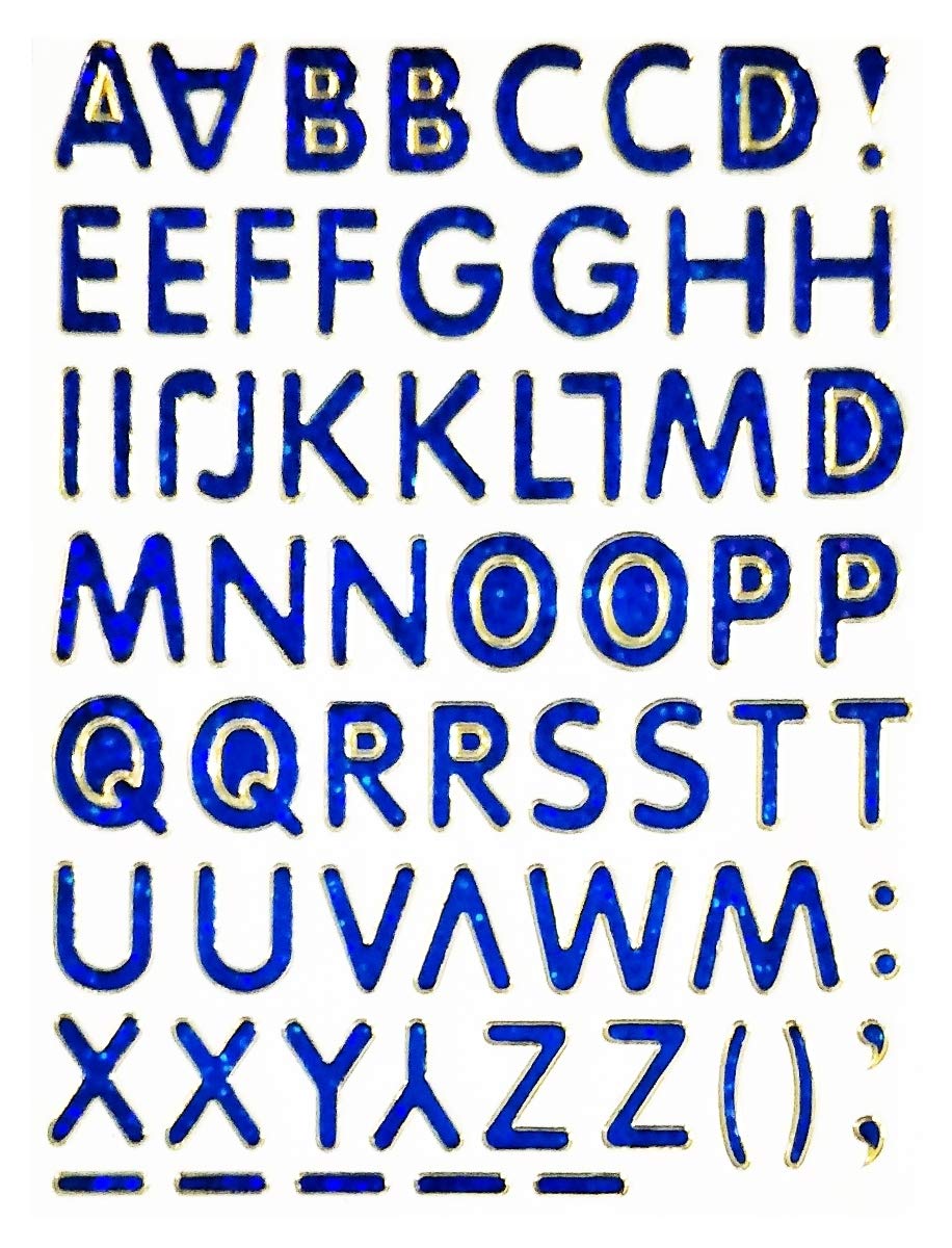 NipitShop 26-Piece Blue Alphabet Letter A-Z Wall Stickers - DIY Home Decor, Kids Room Decals, Vinyl Wall Art for Nursery, Classroom & Craft Projects - Perfect for Children's Learning & Bedroom Decoration