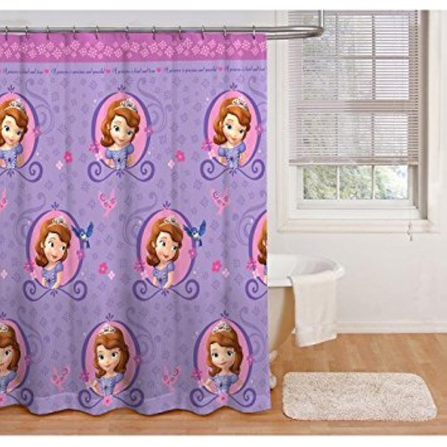 Disney Sofia the First Kids Shower Curtain - Princess Themed Bathroom Decor for Girls, Waterproof & Durable, Perfect for Children's Bathroom or Bedroom Decor
