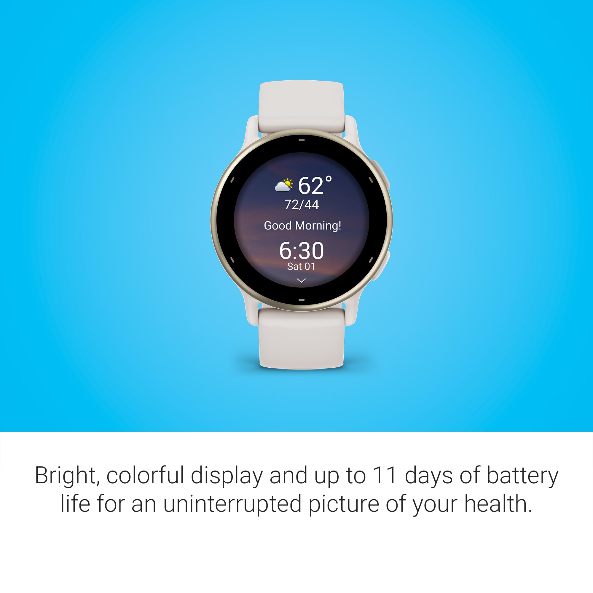 Garmin vívoactive 5 GPS Smartwatch with AMOLED Display | 11-Day Battery Life | Heart Rate Monitor | Sleep Tracking | Fitness Tracker for Running, Swimming & Cycling | Ivory