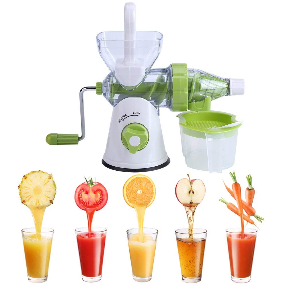 Premium Manual Citrus Press Juicer - Handheld Orange Squeezer for Fresh Juice - Perfect for Lemons, Oranges & Grapefruits - Also Works for Wheatgrass, Celery & Leafy Greens - Ideal for Home Kitchen, Camping & Healthy Lifestyle