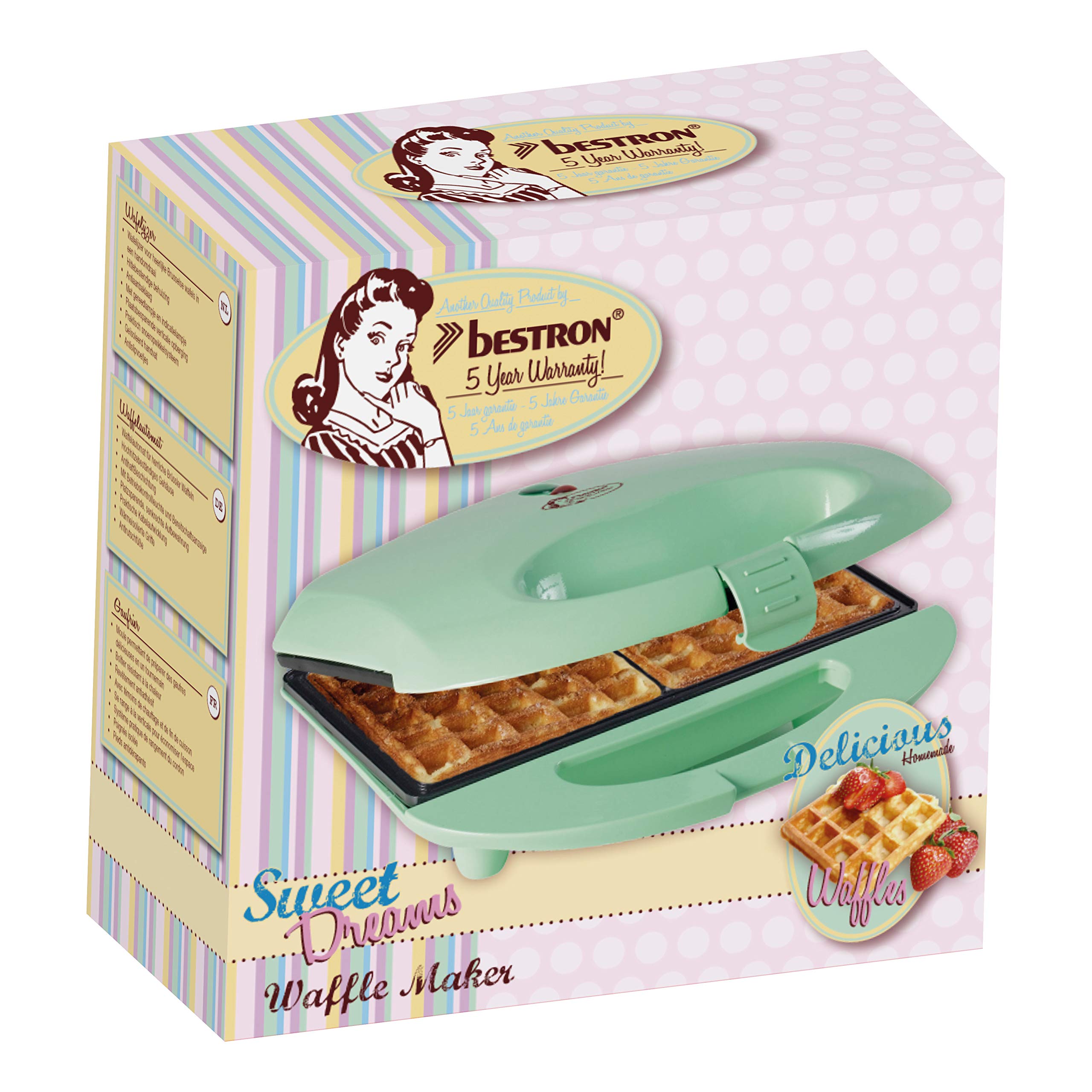 Best Belgian Waffle Maker with Non-Stick Plates & LED Indicator - 700W Sweet Dreams Collection (Green) - Perfect for Breakfast, Brunch & Family Gatherings