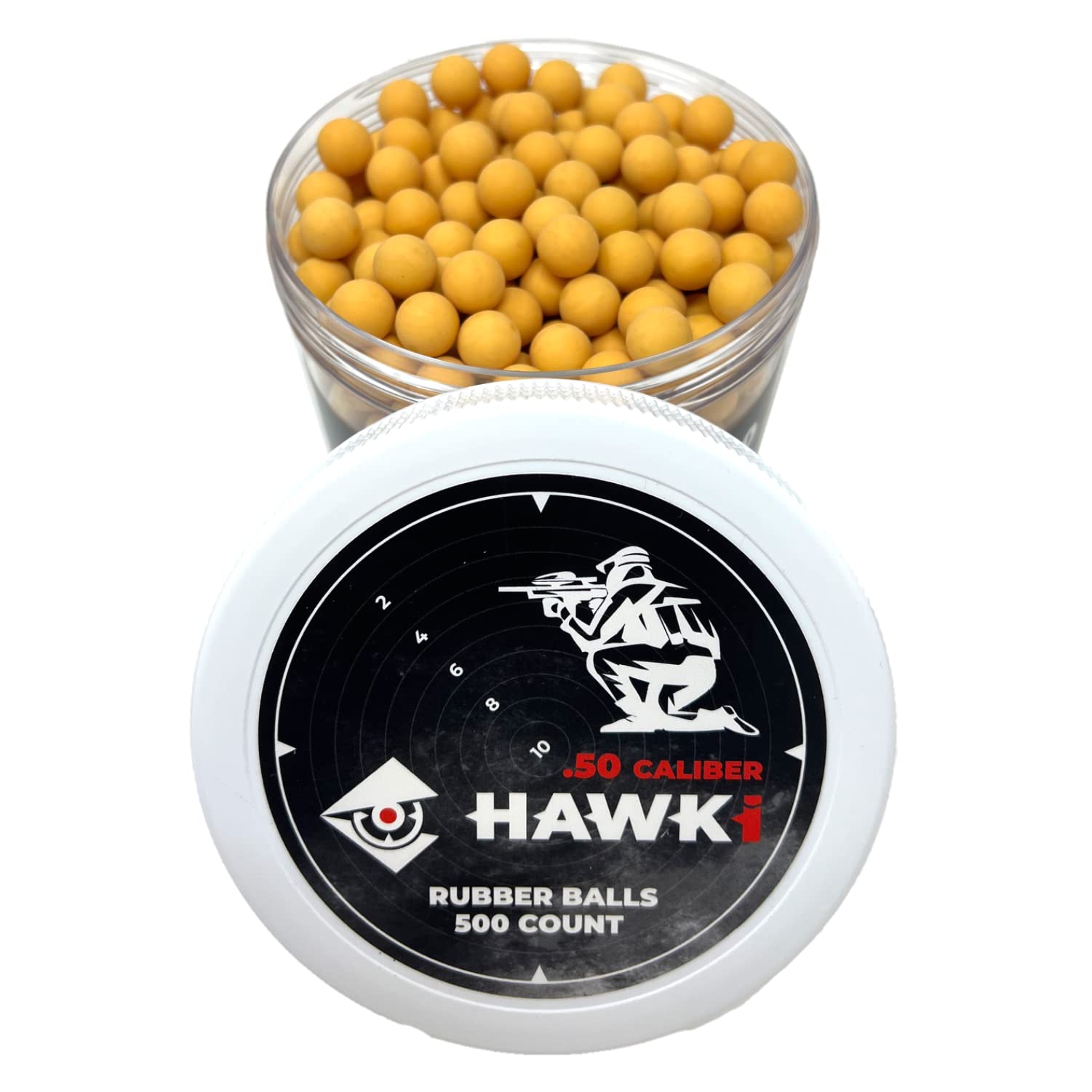 Hawki .50 & .43 Caliber Reusable Soft Rubber Training Balls - Less Lethal Ammo for Paintball Guns | Perfect for Target Practice, Force Training & Tactical Drills