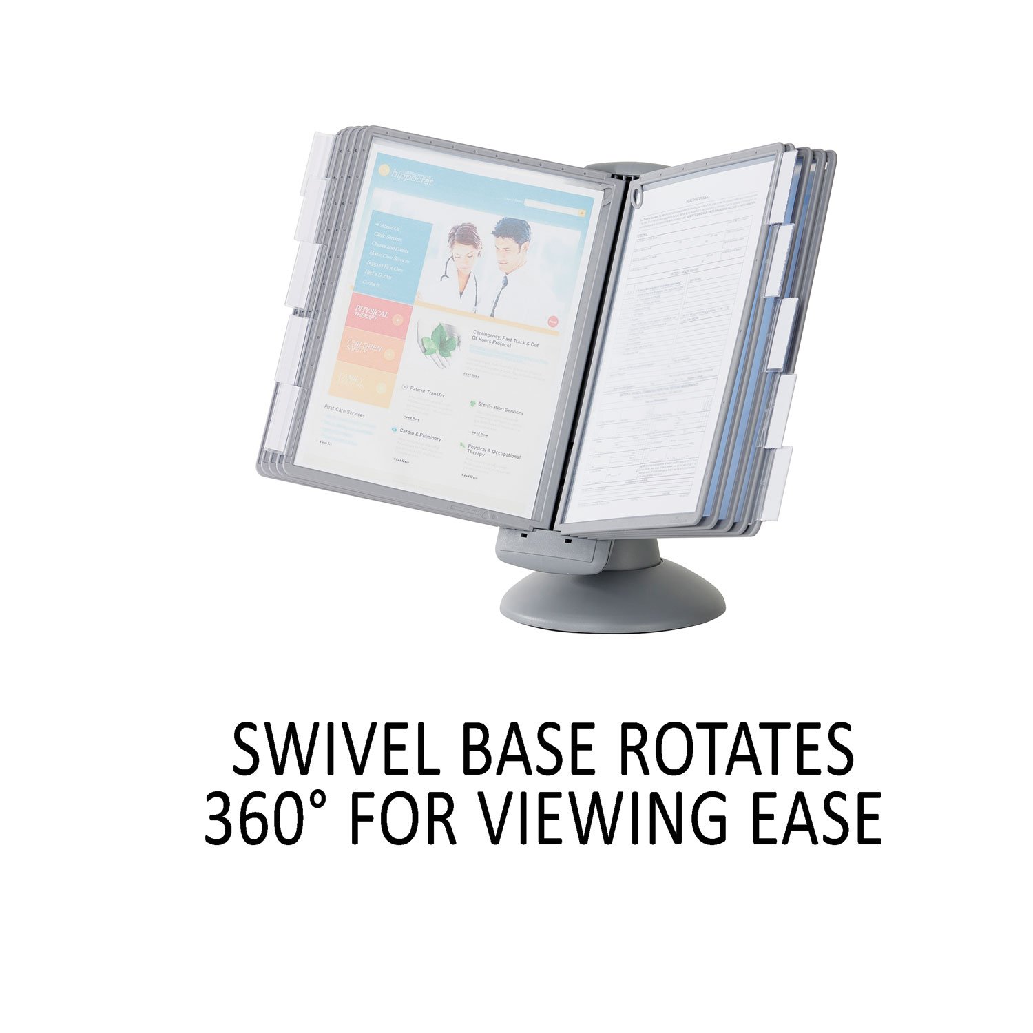 Durable 553937 Sherpa Motion Desk Reference System - 10 Panels for Office Organization | Perfect for Document Management & Workspace Efficiency
