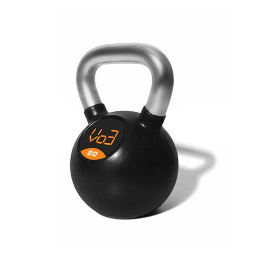 Vo3 Rubber Coated Kettlebells - Durable Home Gym Equipment for Strength Training, Weightlifting & CrossFit Workouts - Perfect for Indoor & Outdoor Fitness