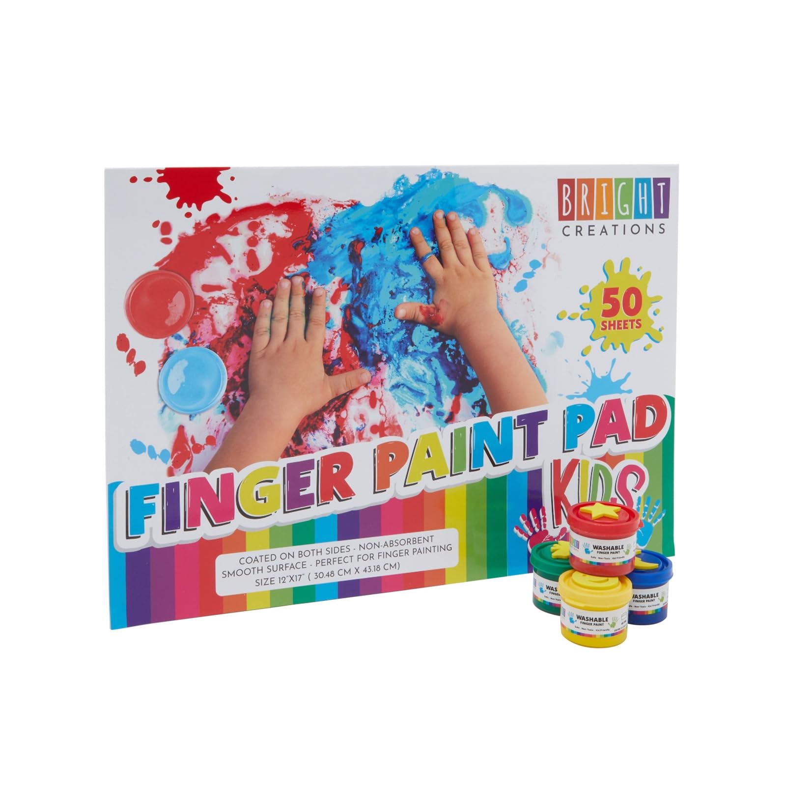 My First Finger Paint Kit - 23 Pcs Set with Paper & Stamps for Kids Art Projects