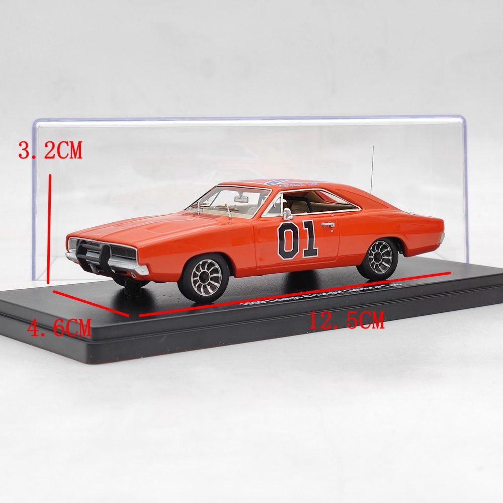 1:43 Scale Dodge Charger General Lee 1969 Red Diecast Model Car - AWRSS1151 Resin Collectible Toy for Adults & Kids | Classic Muscle Car Replica for Display, Gifts & Racing Enthusiasts (Ships from USA)