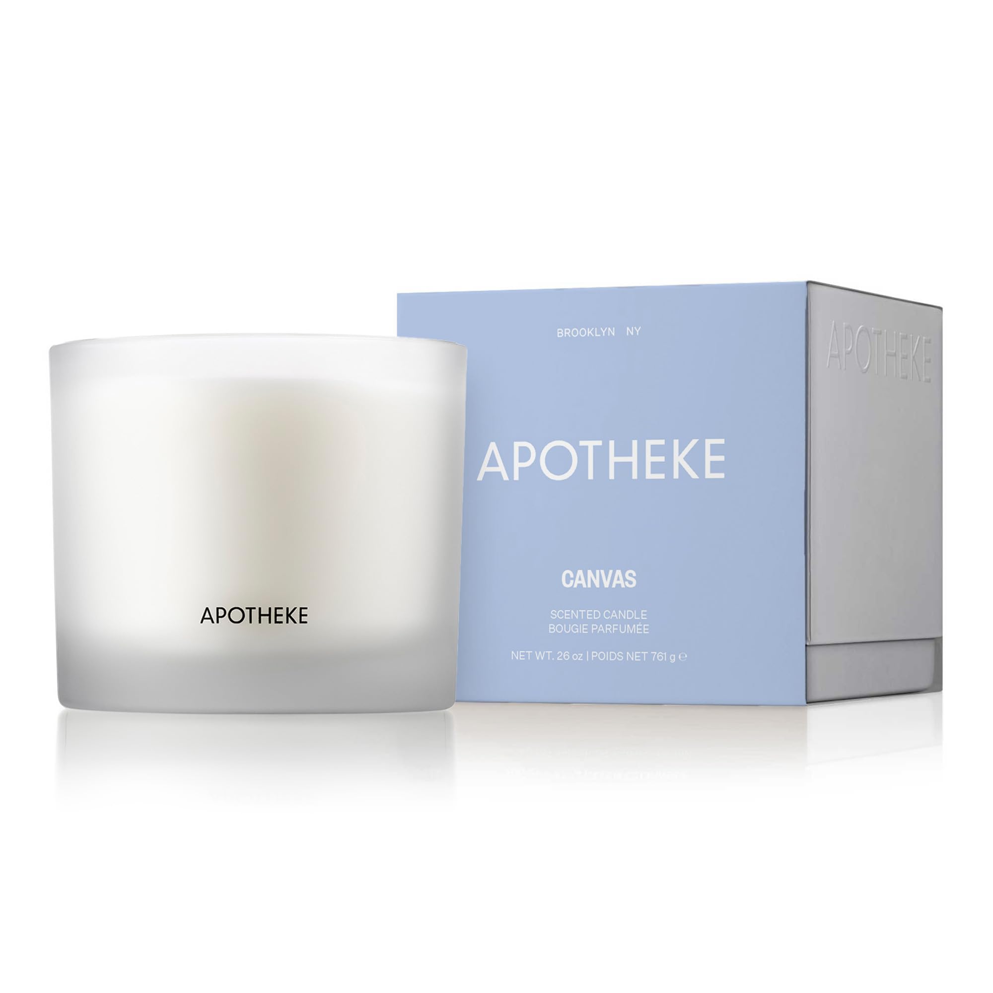 Apotheke 3-Wick Scented Candles in Canvas Jar - Long Lasting Aromatherapy for Home, Spa & Relaxation