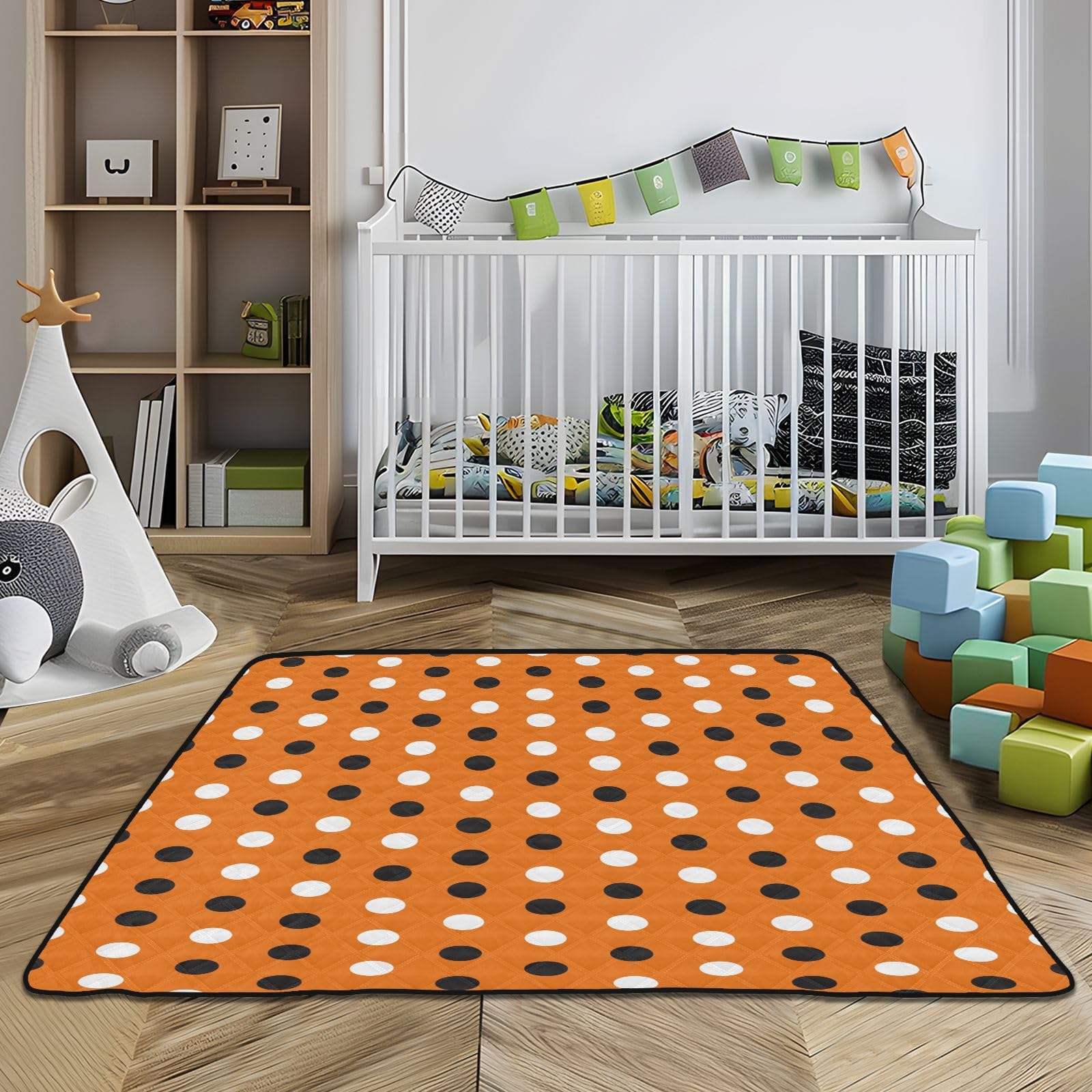 Halloween Large Non-Slip Baby Playmat - 50''x50'' Extra Thick Padded Floor Mat for Infants, Toddlers & Kids | Safe Crawling & Play Area for Nursery, Living Room & Daycare
