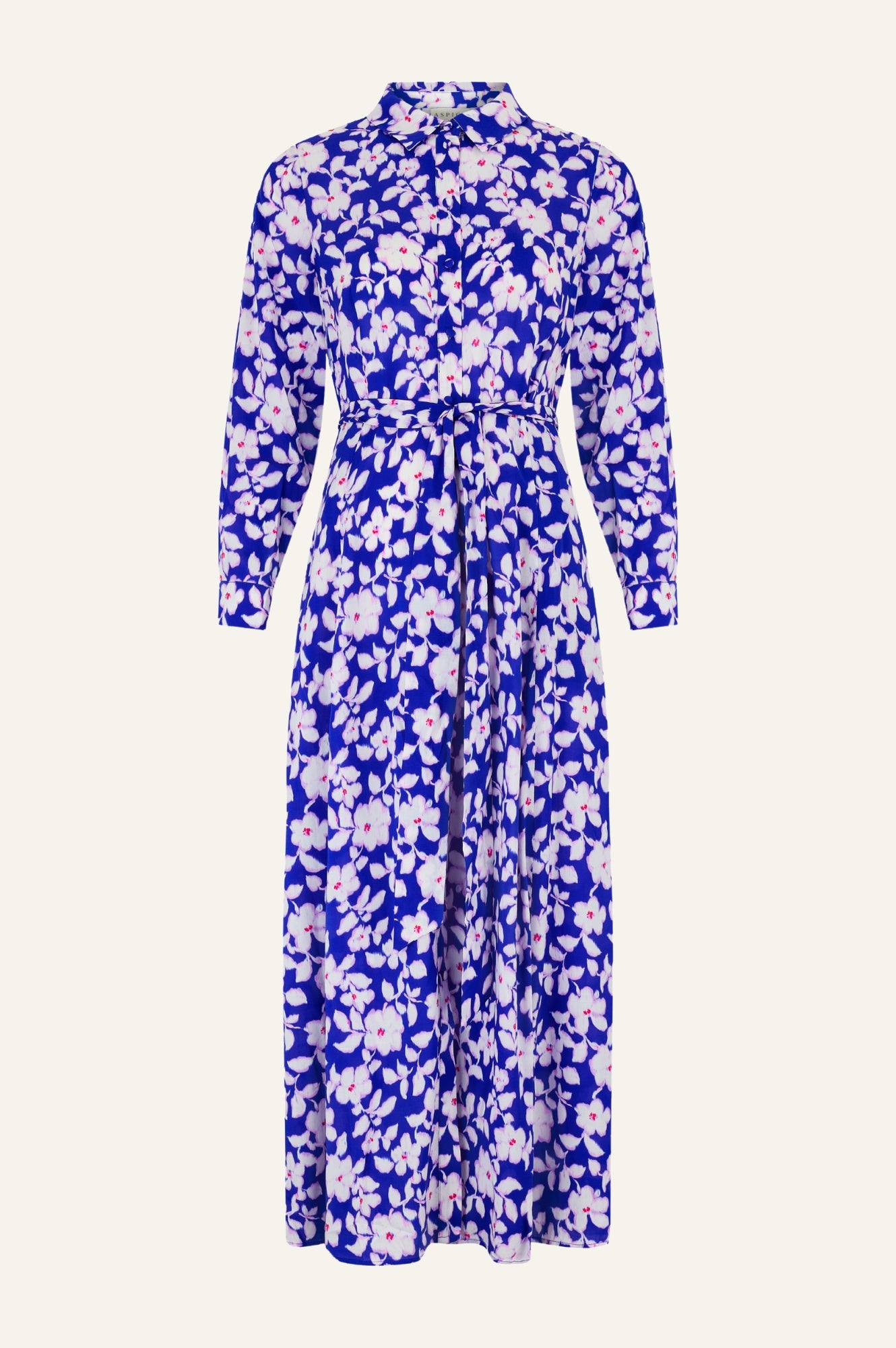 Eliza EcoVero™ Shirt Dress for Women - Blossom Cobalt & Pink Floral Print | Sustainable Viscose Wrap Dress | Perfect for Office, Date Night & Summer Outings