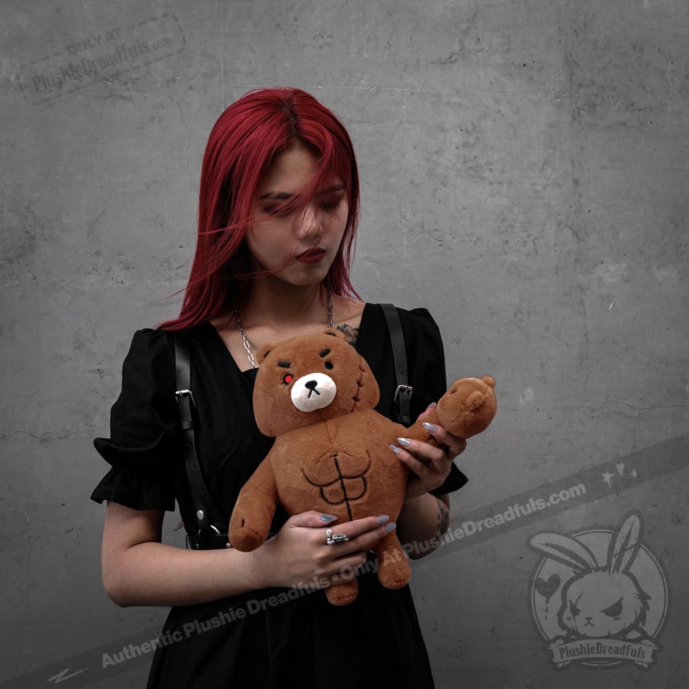 Plushie Dreadfuls Bearfisted Ripped Bear Stuffed Animal Toy - Cute Huggable Plush for Kids, Gift for Bear Lovers, Perfect for Bedroom Decor & Comfort