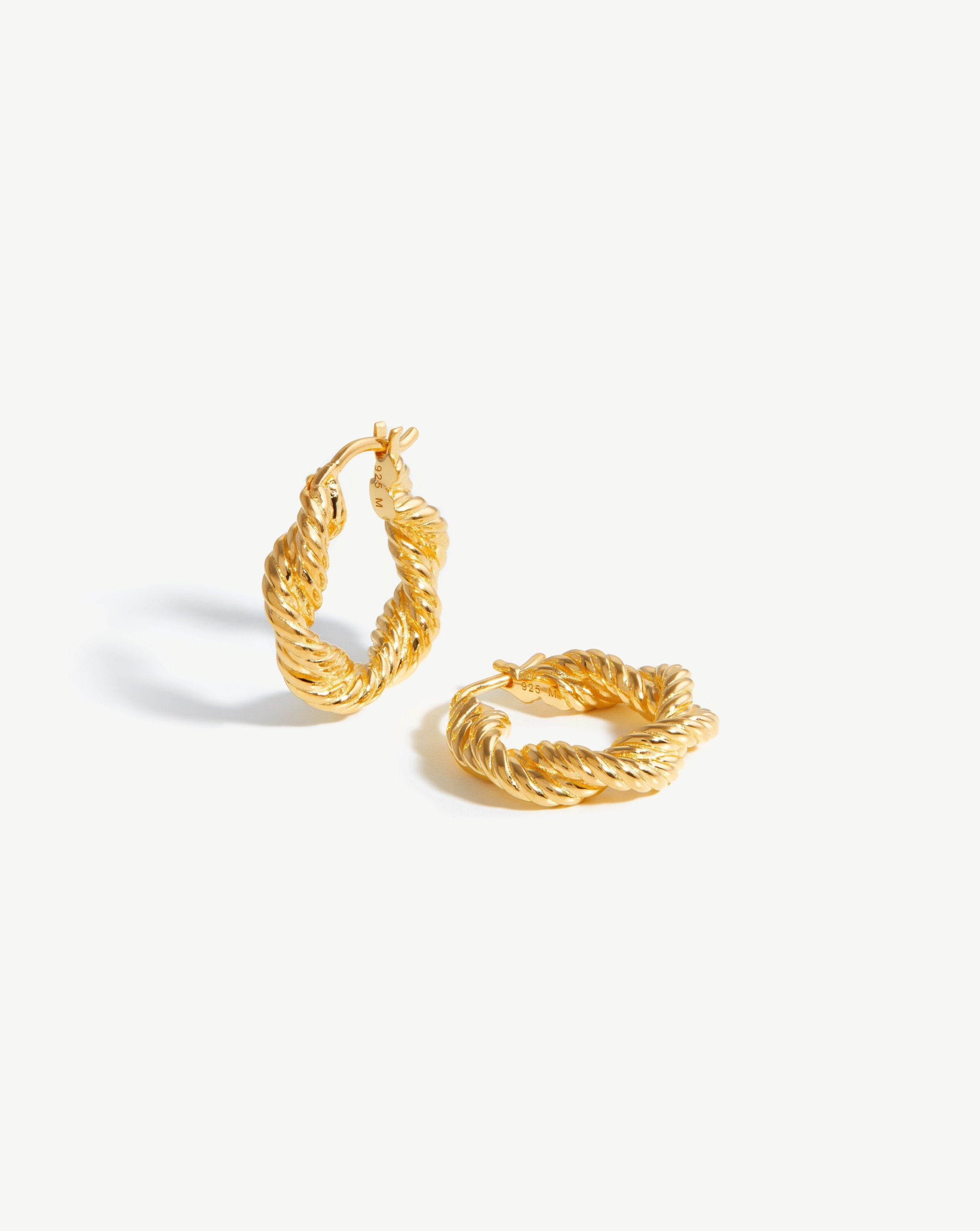 Marina Double Rope Hoop Earrings for Women - 14K Gold Plated Dainty Boho Jewelry - Perfect for Everyday Wear, Date Night & Beach Vacation