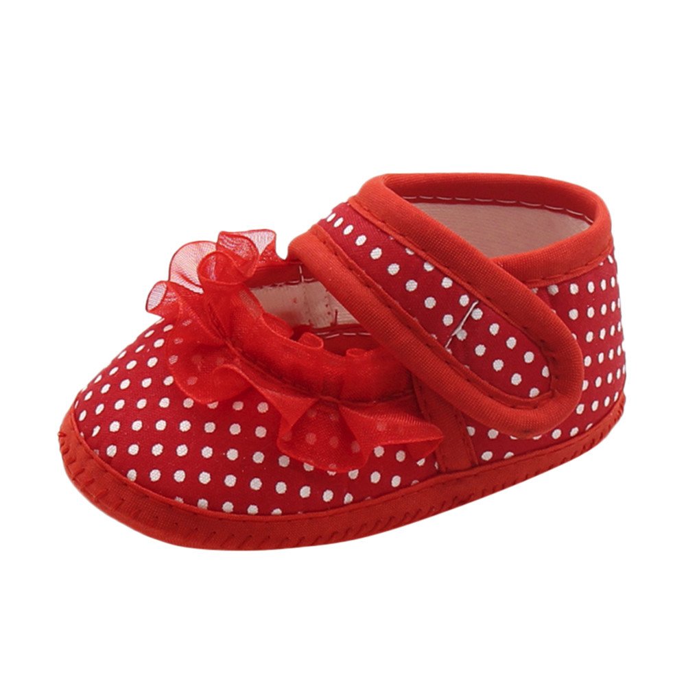 Baby Girls' Soft Sole Prewalker Shoes - Warm Dot Lace Casual Flats for Newborn Infants | Perfect for First Steps, Photo Shoots & Special Occasions