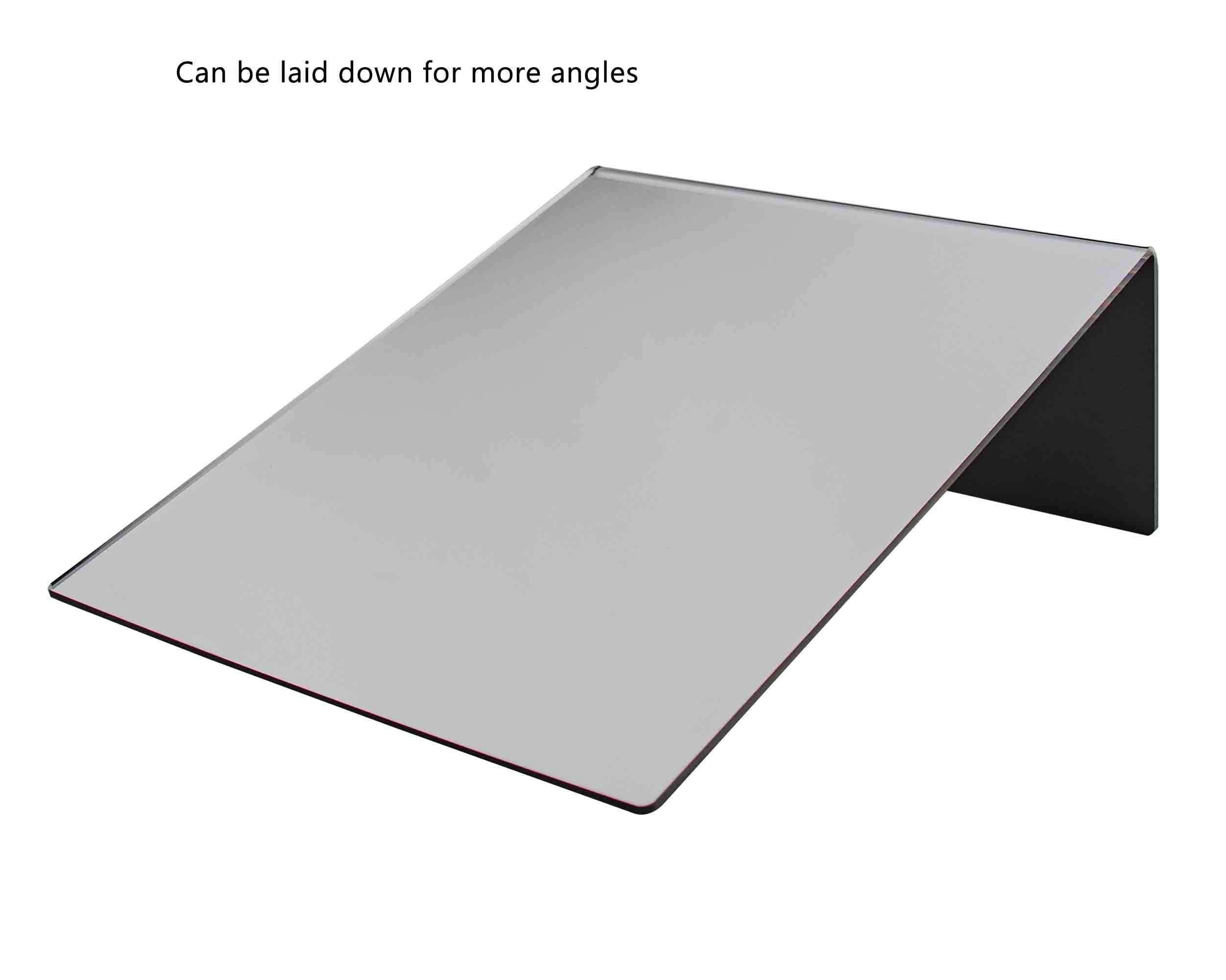 8x10 Inch Acrylic Mirror Counter Slanted Back L Shape Vertical Easel - No Assembly Required for Teens Bathroom, Hair Salon, Piercing Kiosk, Home or Office Desk Makeup Mirror - Perfect for Vanity, Retail Displays & Professional Styling Stations