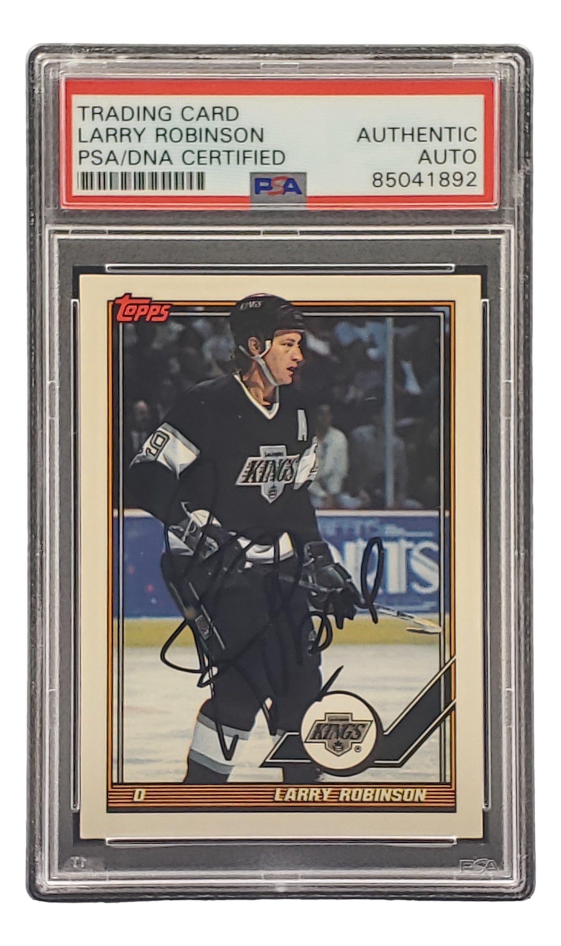 Larry Robinson Autographed 1991 Topps #458 Los Angeles Kings Hockey Card - PSA/DNA Certified - Rare NHL Collectible for Sports Memorabilia Fans & Hockey Card Collectors