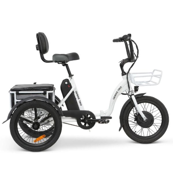 Go Bike TRIO Crossover Lightweight Foldable Electric Tricycle for Adults - 250W Motor, 20MPH, 30-50 Mile Range - Perfect for Commuting, Urban Travel & Senior Mobility