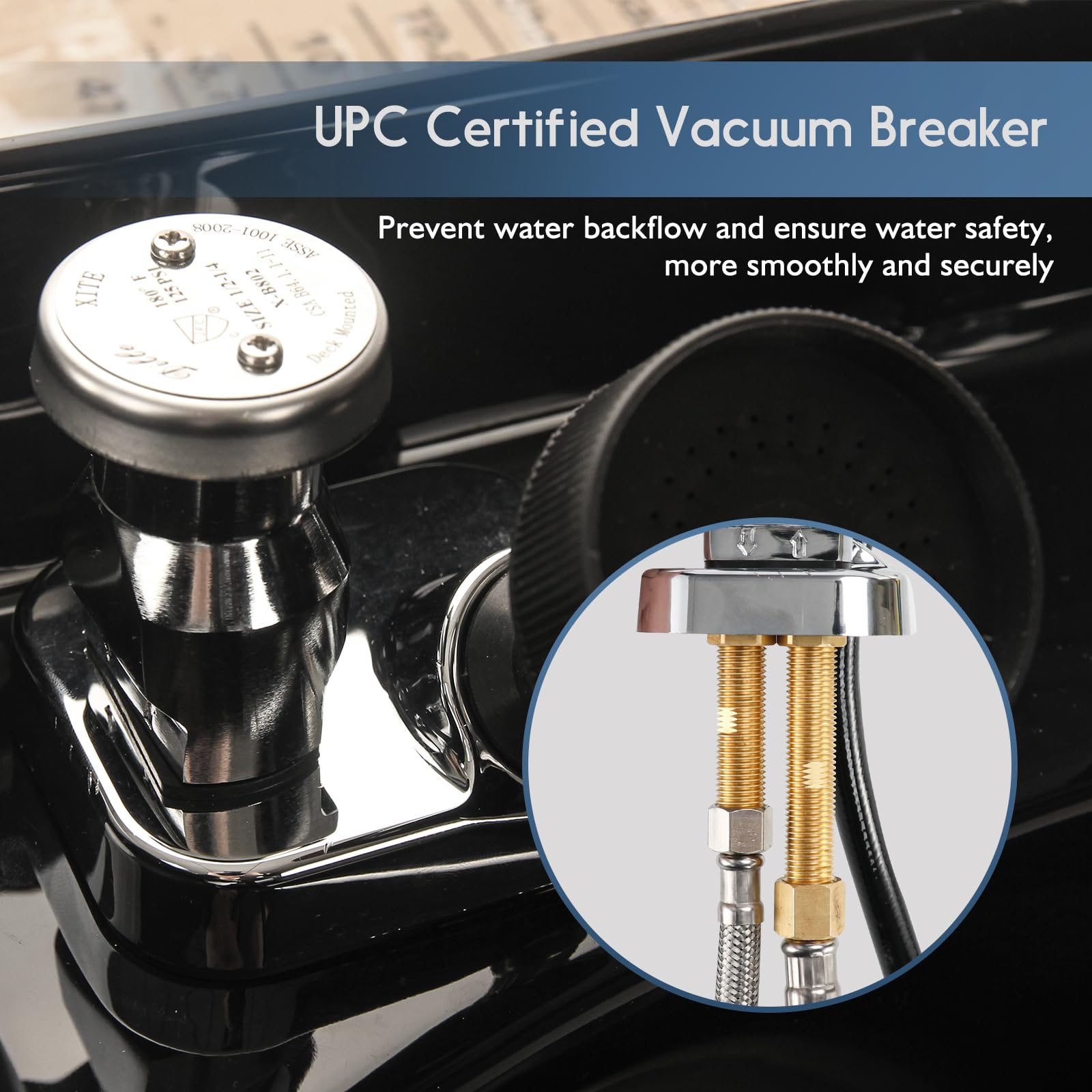 LukLoy Salon Shampoo Bowl Faucet Vacuum Breaker Kit with Hose & Sprayer - Professional Hair Washing System Replacement Parts for Beauty Salon & Barber Shop