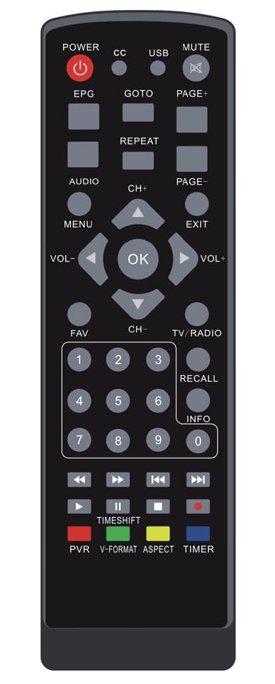 IR Remote Controller for ATSC TV Tuner DTV103 Model - Universal Replacement Remote for Digital TV Converter Box - Perfect for Home Theater & Entertainment Setup