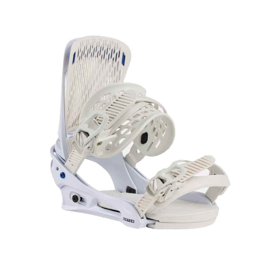 Burton Genesis Re:Flex Snowboard Bindings 2024-2025 | White | All-Mountain Freestyle Snowboarding Bindings for Men & Women | Perfect for Park, Powder & Backcountry Riding