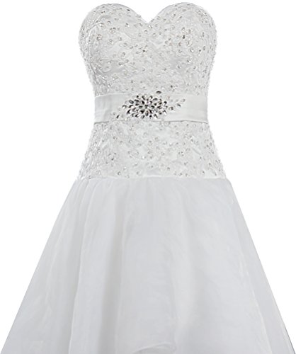Elegant Organza High-Low Wedding Dress for Women – Perfect for Bridal, Casual, and Beach Weddings