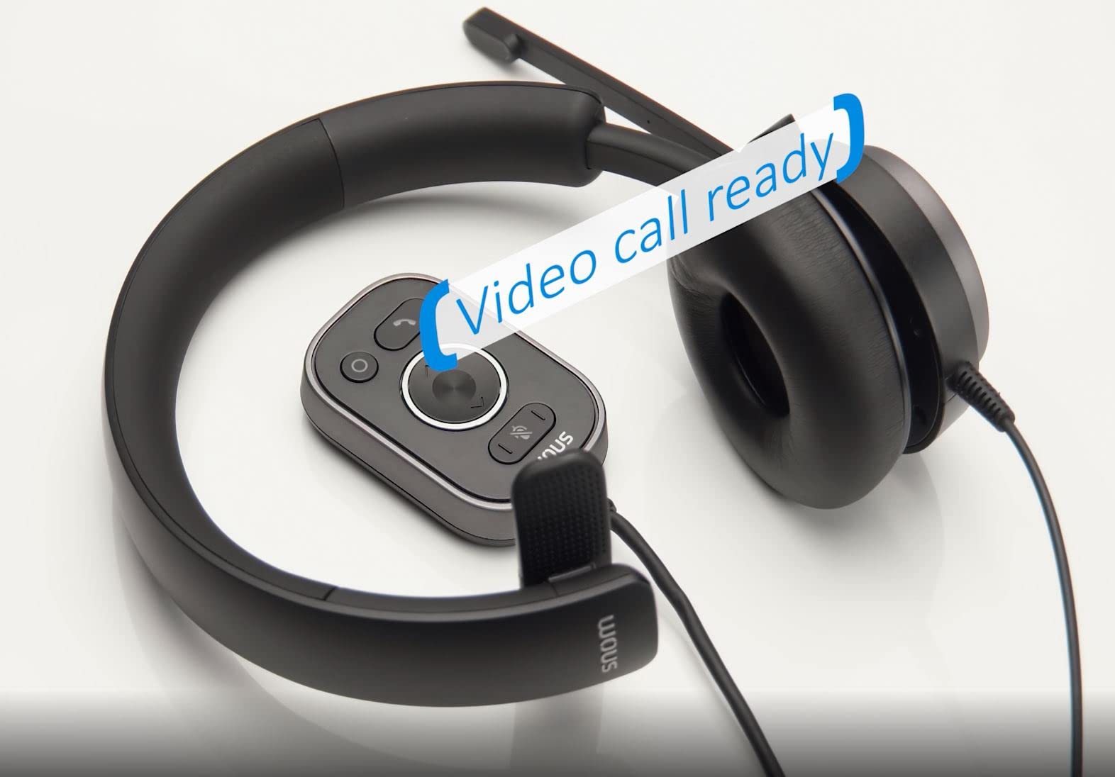 Snom A330D Wired Over-Ear Headset with Microphone - Noise Cancelling Gaming Headphones for PC, PS5, Xbox & Office Calls - Durable Cable Headset for Online Meetings & Music Listening