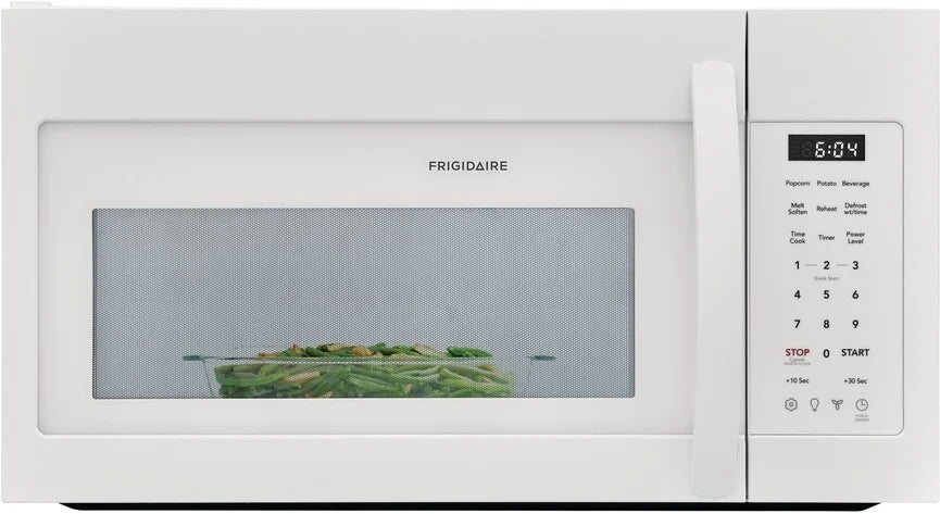 Frigidaire FMOS1846BW 1.8 Cu. Ft. Over The Range Microwave Oven - White | Built-in Microwave for Kitchen, Space Saving Design, Perfect for Apartments & Small Homes