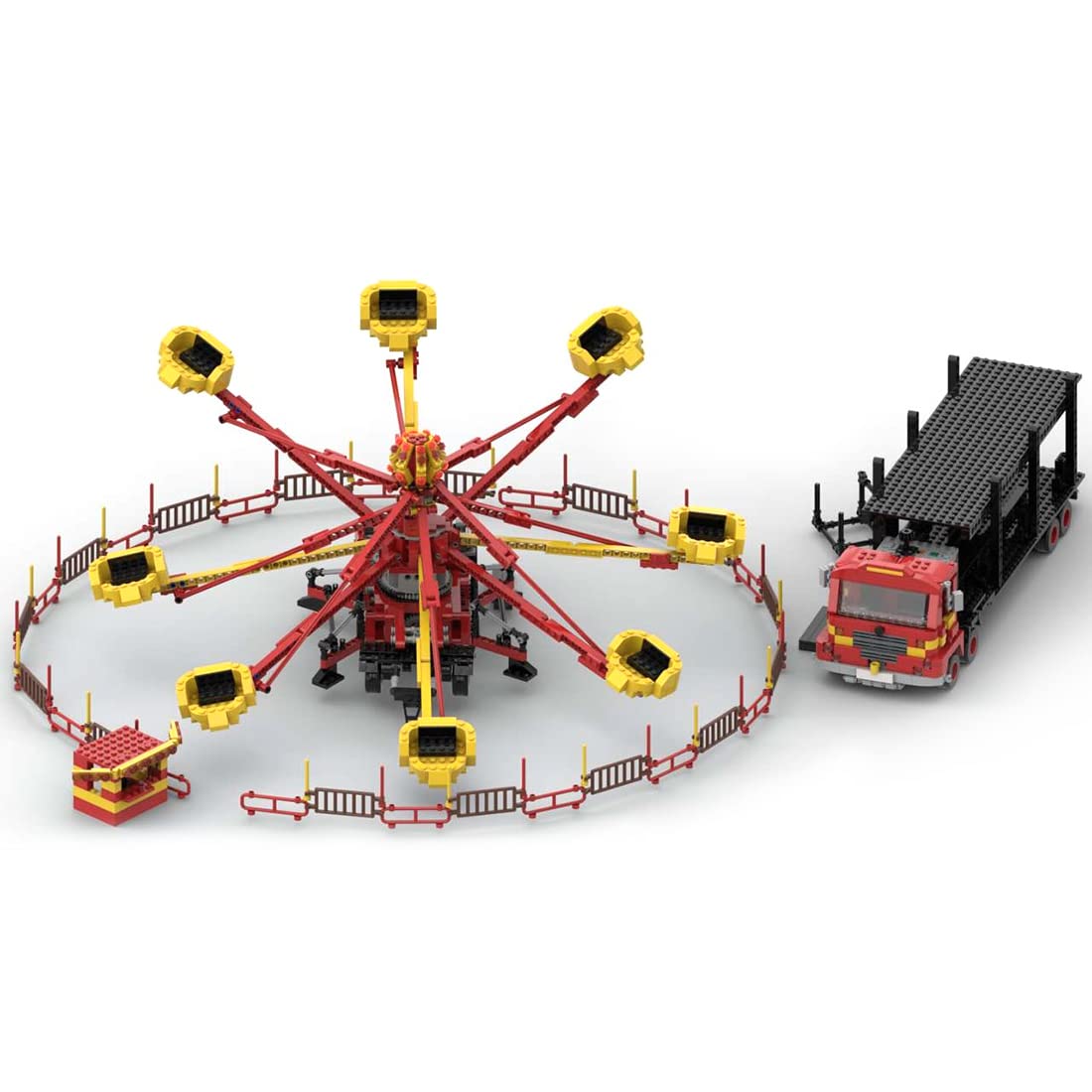 PHYNEDI Octopus Fairground Ride Building Blocks Set - 1,673 PCS MOC-50552, Lego-Compatible DIY Construction Toy for Adults & Kids | Licensed by Gdale | Perfect for Amusement Park Themed Displays & Creative Play