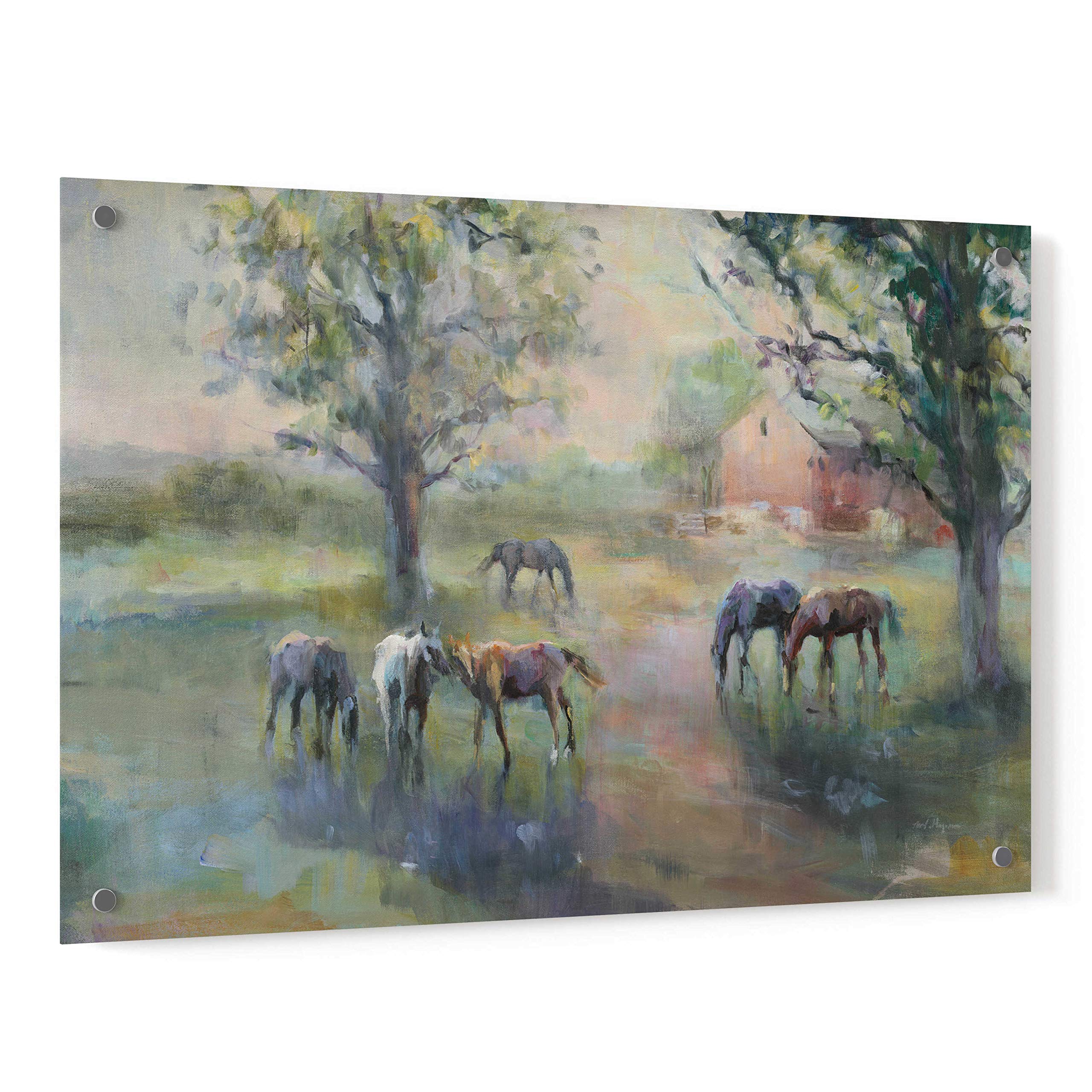 Daybreak on The Farm II by Marilyn Hageman - 36x24 Inch Acrylic Glass Wall Art Painting, Modern Farmhouse Decor for Living Room, Bedroom & Office