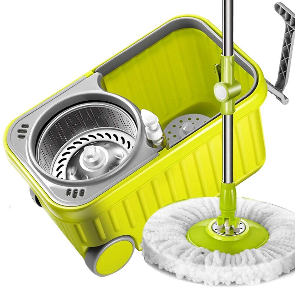 Self-Wringing Spin Mop with Bucket - Easy to Use Microfiber Floor Cleaning Mop for Home, Kitchen & Office - Perfect for Hardwood, Tile & Laminate Floors