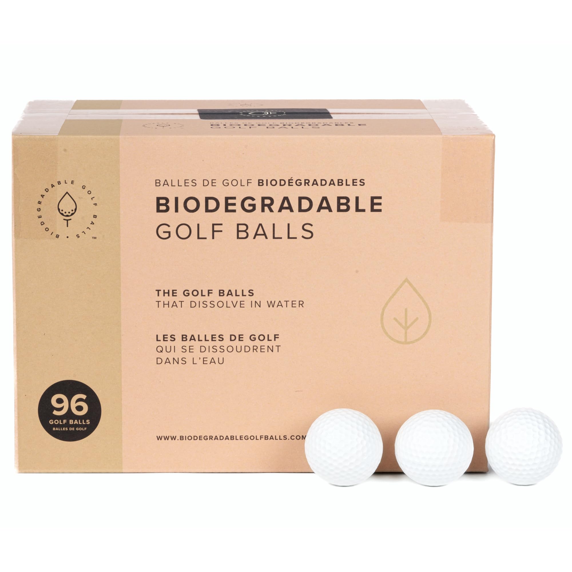 Eco-Friendly Biodegradable Golf Balls - Water Soluble & Dissolves in 2-4 Weeks | Perfect for Outdoor Practice & Ocean-Friendly Training | Great Golf Gift for Men & Women | Set of 96 Balls for Driving Range & Backyard Practice