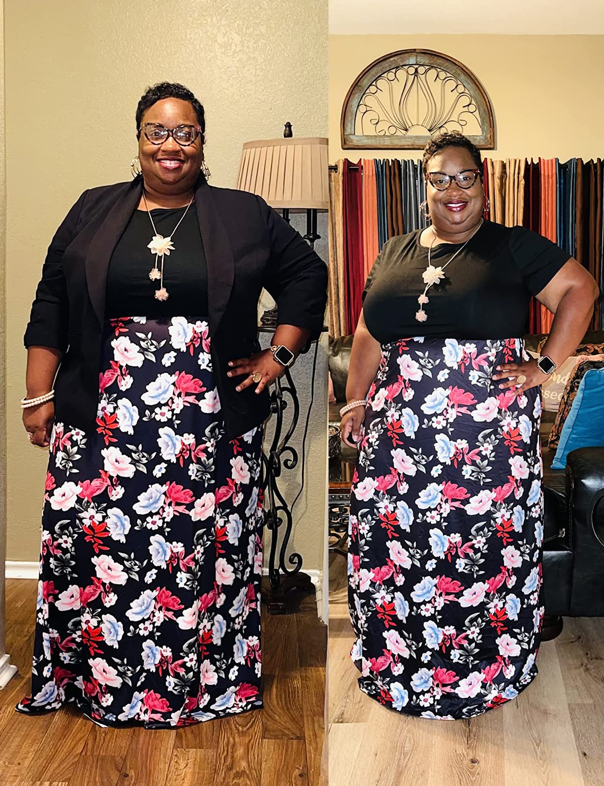 Kancystore Plus Size Women's Short Sleeve Maxi Dress with Pockets - Loose Fit Casual Summer Dress for Beach, Vacation & Everyday Wear