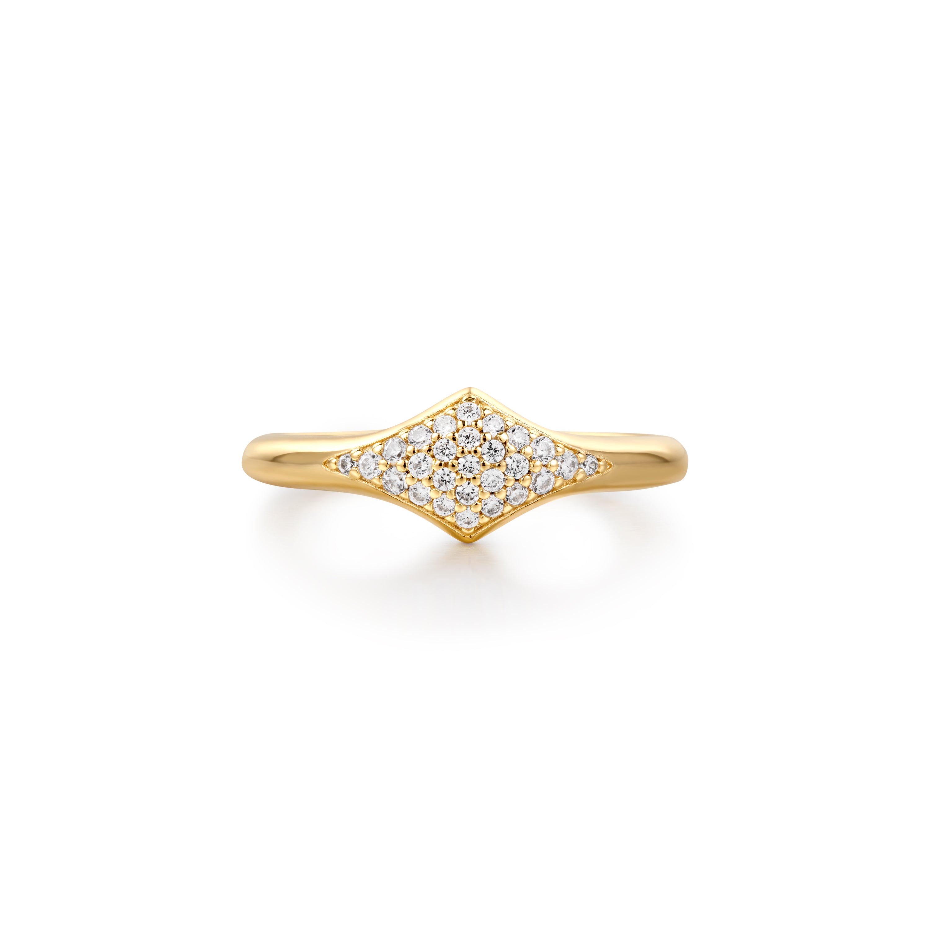 14K Gold Pavé Sparkle Ring for Women - Elegant Cubic Zirconia Wedding Engagement Promise Band - Perfect for Anniversary, Valentine's Day & Special Occasions