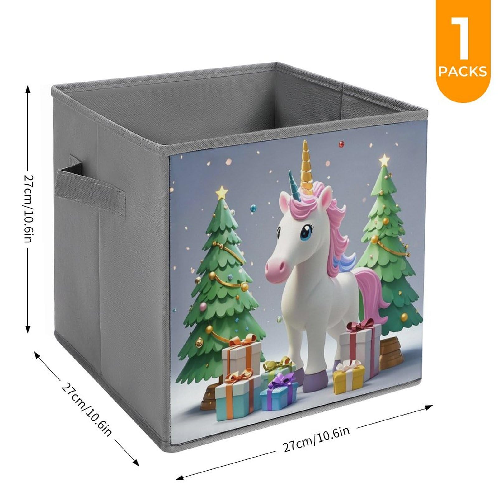Foldable Storage Bins with Handles - Large Capacity Printed Jewelry Storage Boxes for Home, Office & Playroom Organization | Perfect for Closet, Shelf & Underbed Storage