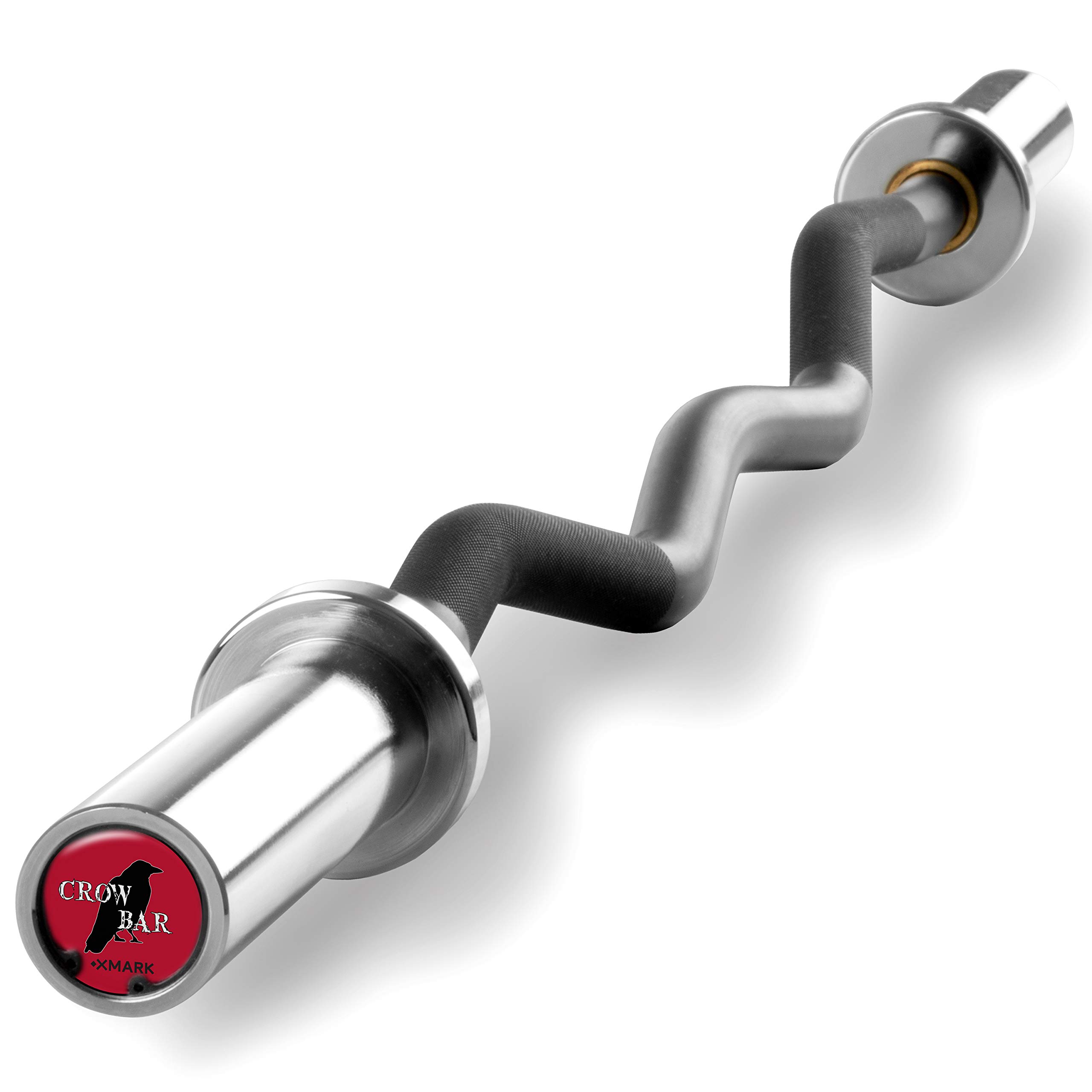 XMARK EZ Curl Barbell Weight Set with Olympic Plates - Premium Home Gym Equipment for Strength Training & Fitness Workouts