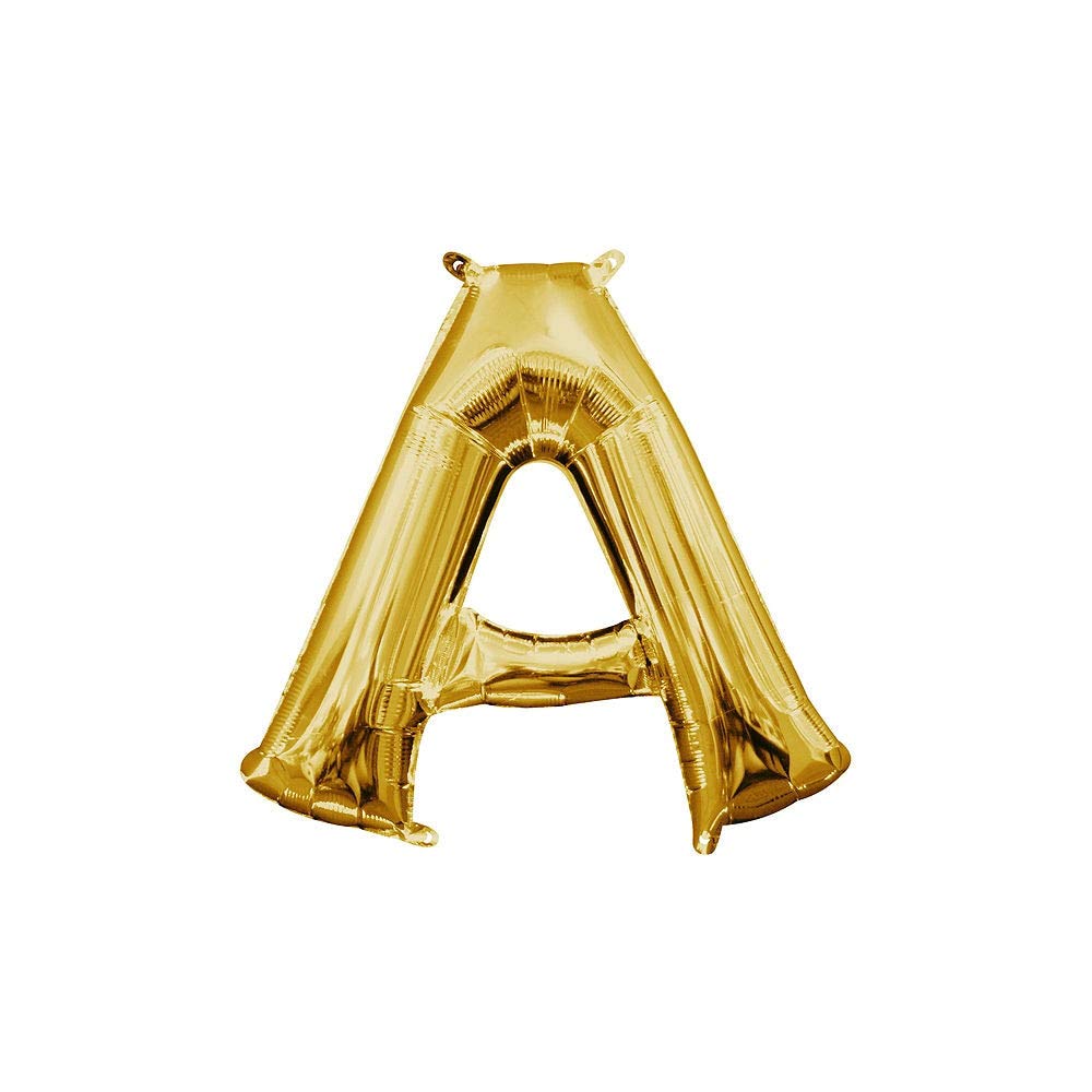 Valentine's Day Gold Letter Balloons - 13 Inch Air-Filled Alphabet Balloons (Set of 3) for Romantic Party Decorations, Wedding Anniversaries & Photo Backdrops