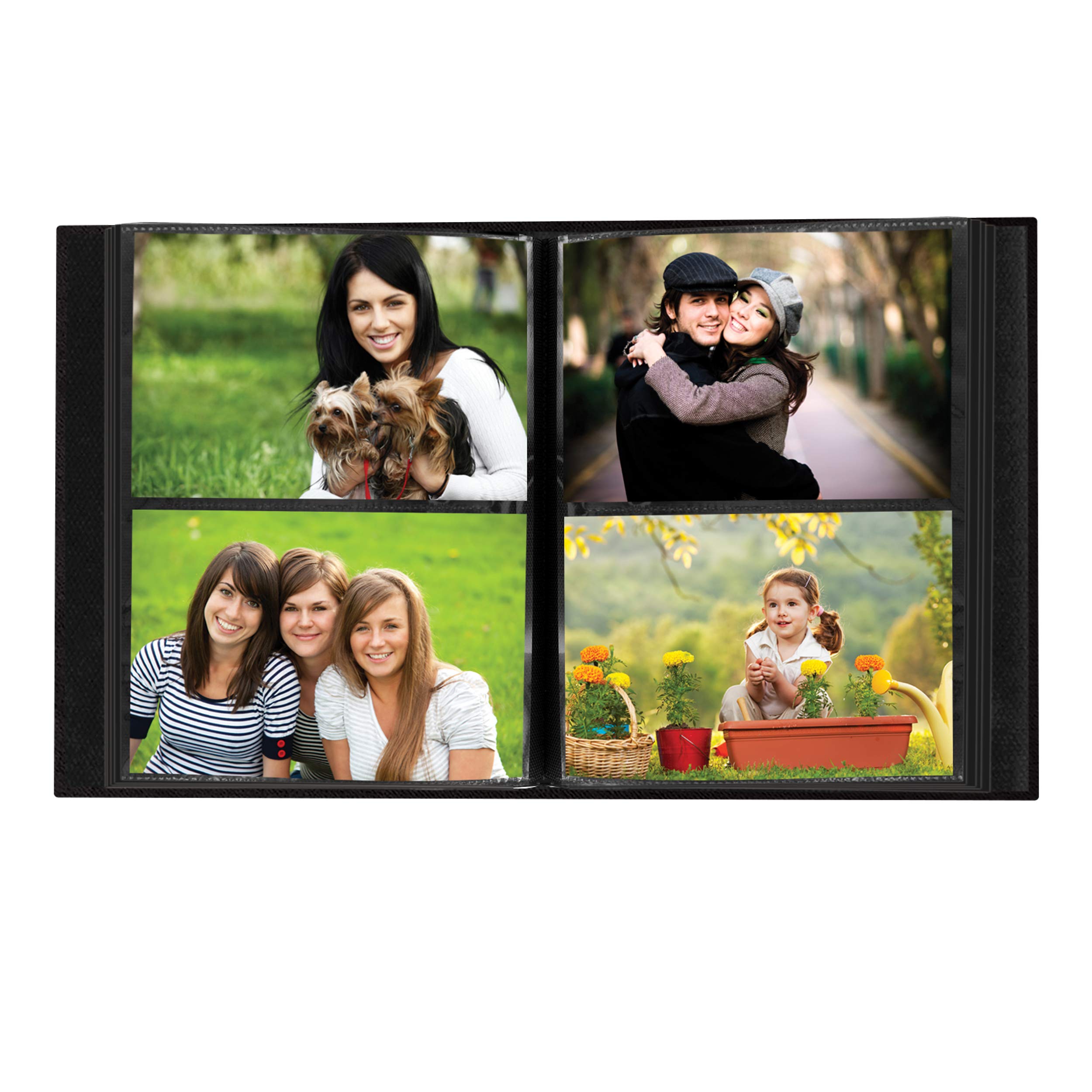 Pioneer Photo Album 208 Pockets for 4x6 Prints - Black Faux Suede Cover for Weddings & Travel