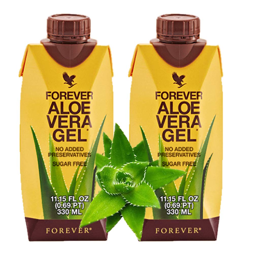 Forever Living Aloe Vera Gel Minis - 99.7% Pure Inner Leaf Aloe (Pack of 2) | 11.15oz Each | No Preservatives, Gluten-Free | Perfect for Sunburn Relief, Skin Hydration & Hair Care