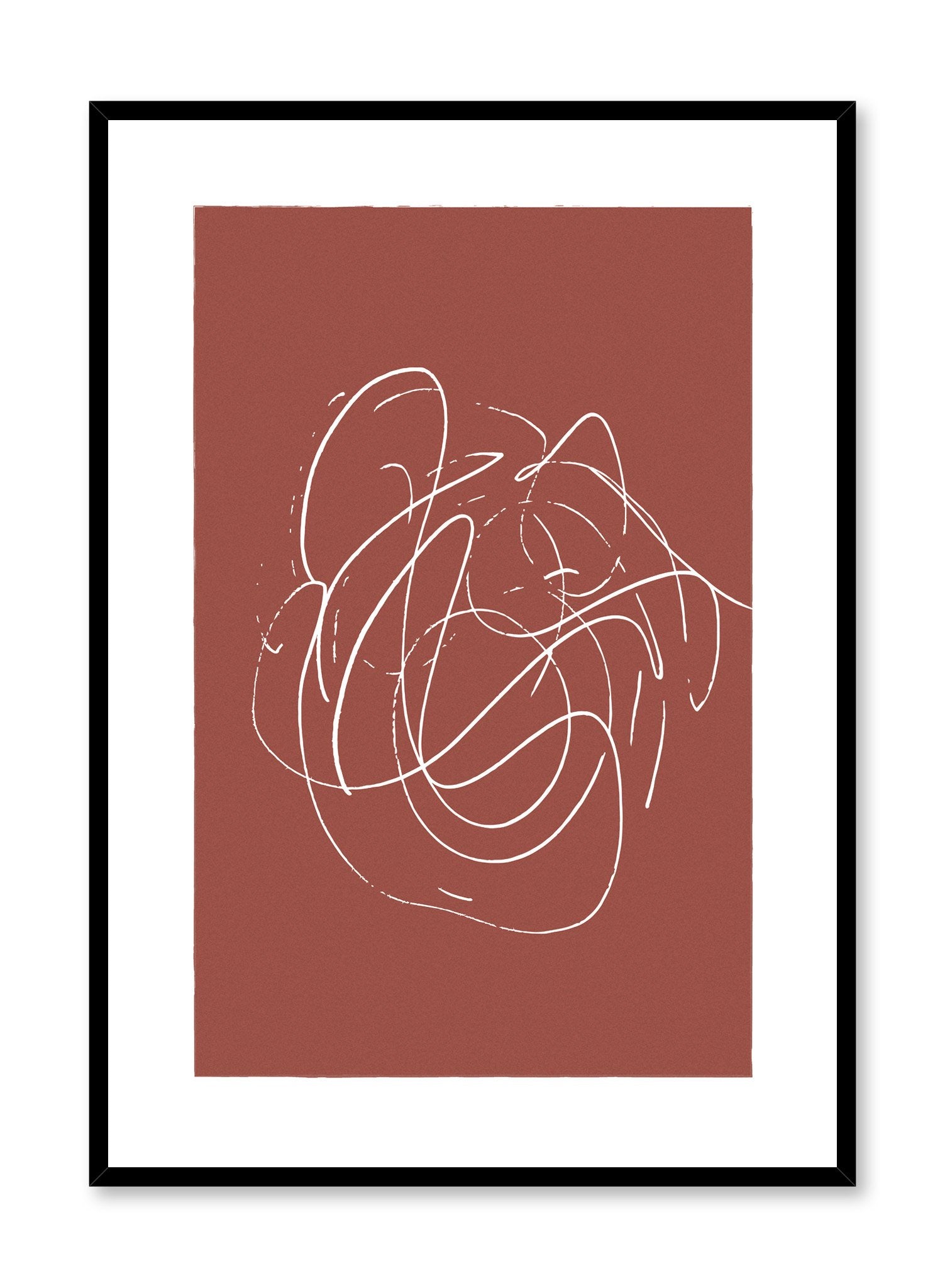 Rust Swirls Abstract Art Print Poster - Modern Metal Texture Wall Decor for Living Room, Bedroom & Office