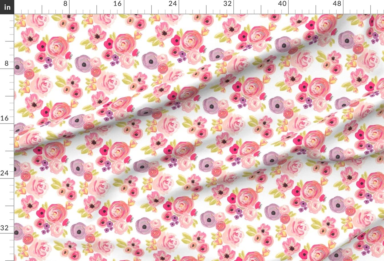 Bloom Rainbows Florals Blossom Nursery Printed Upholstery Velvet Fabric by The Yard - Premium Spoonflower Fabric for Home Decor, Apparel & DIY Projects (Perfect for Curtains, Pillows, Dresses & Crafting)