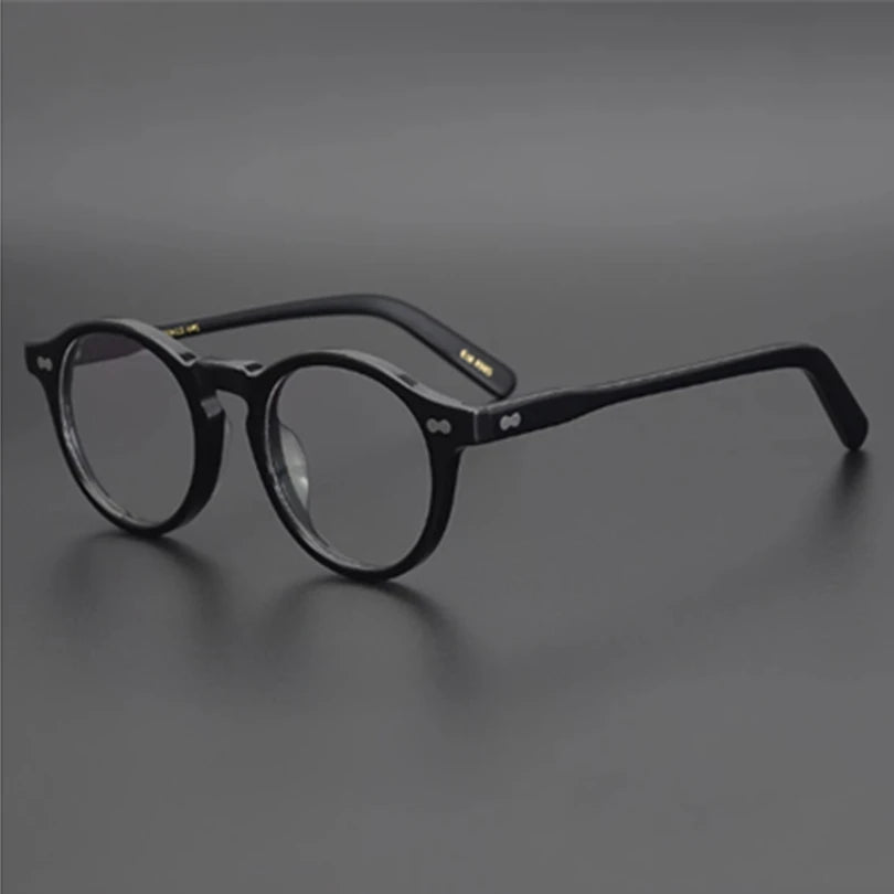 Aimee Unisex Full Rim Round Acetate Eyeglasses Frame 1201 - Stylish & Lightweight for Reading, Work, and Everyday Fashion