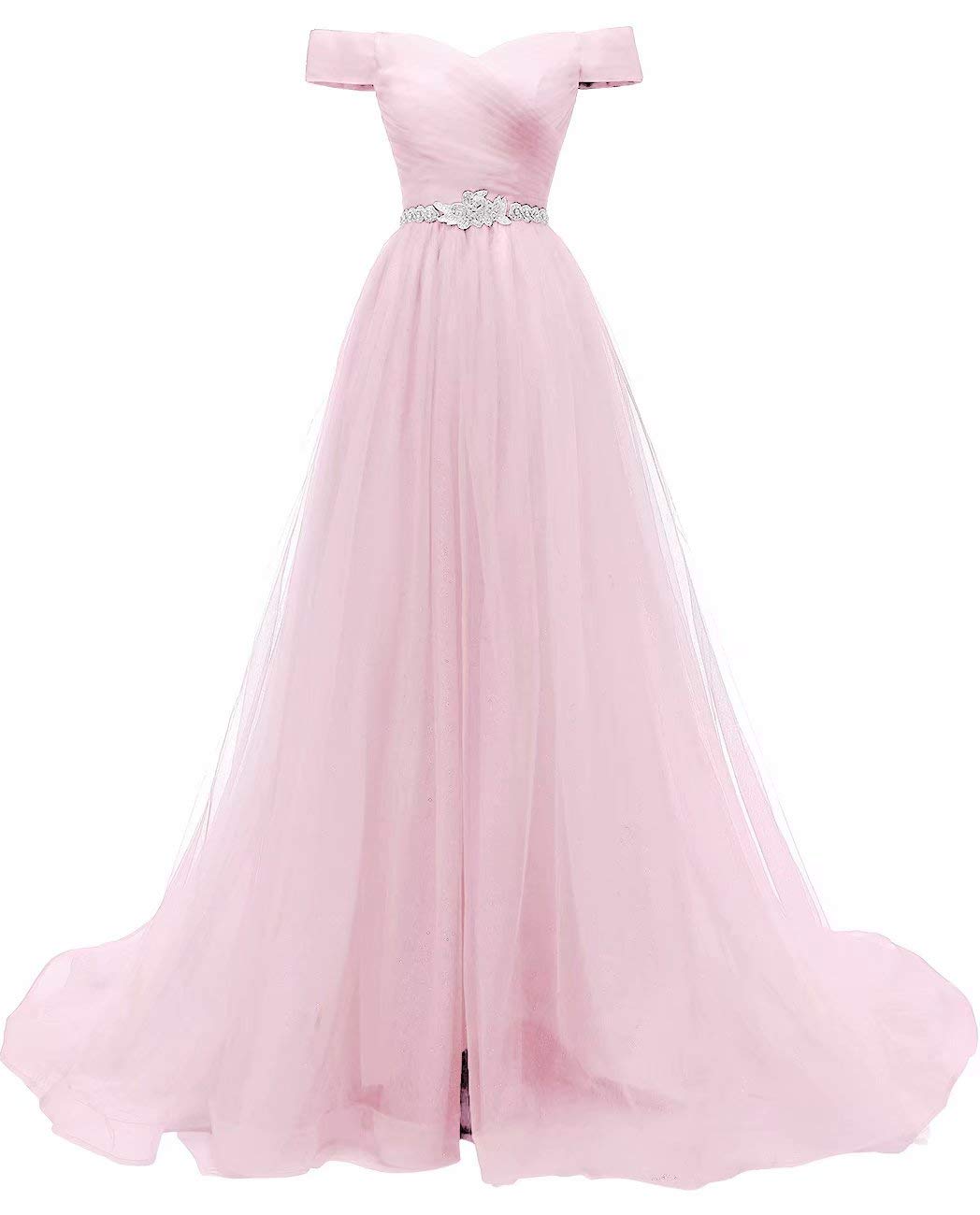Elegant Off Shoulder A-Line Tulle Prom Dress for Women - Formal Evening Ball Gown for Homecoming, Wedding, Party & Special Occasions