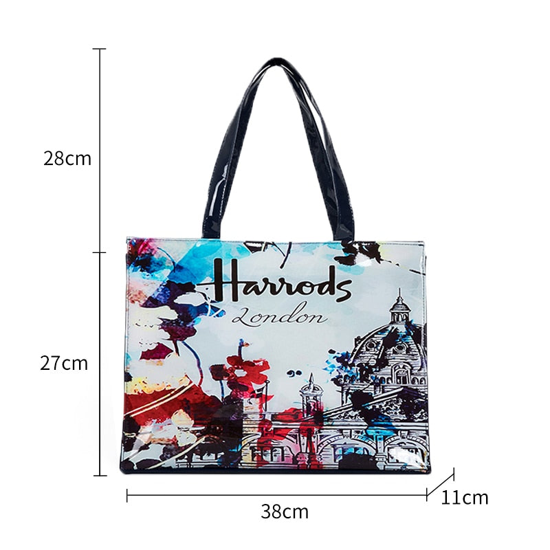 Eco-Friendly Women's Floral Tote Shopping Bag - Reusable Grocery Bag for Beach, Market & Daily Use