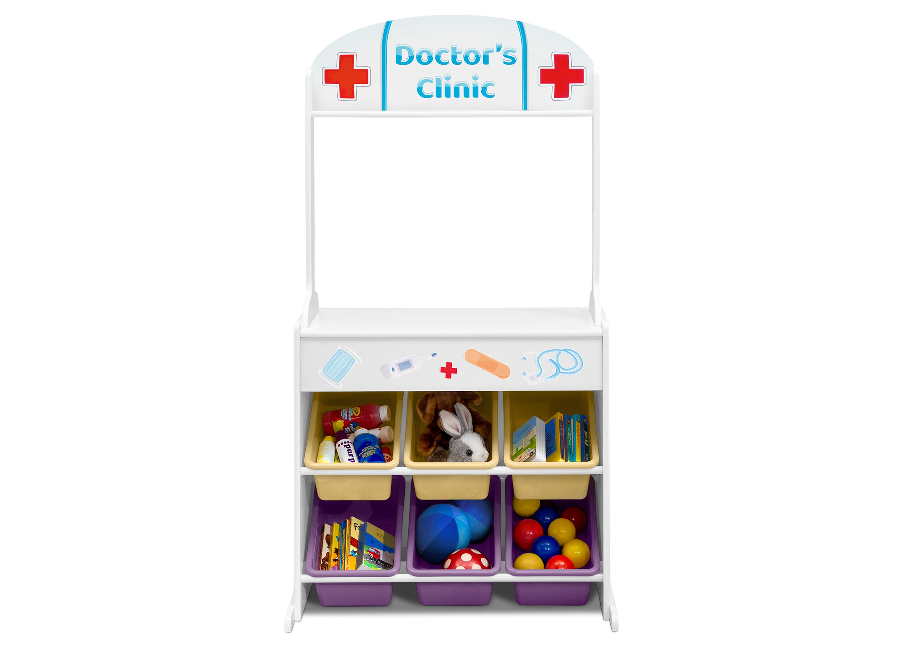 Reversible 4-in-1 Kids Pretend Play Center with Chalkboard & Storage - Play Kitchen, Grocery Store, Art Station & Cafe for Toddlers & Preschoolers - Perfect for Home, Classroom & Daycare Pretend Play