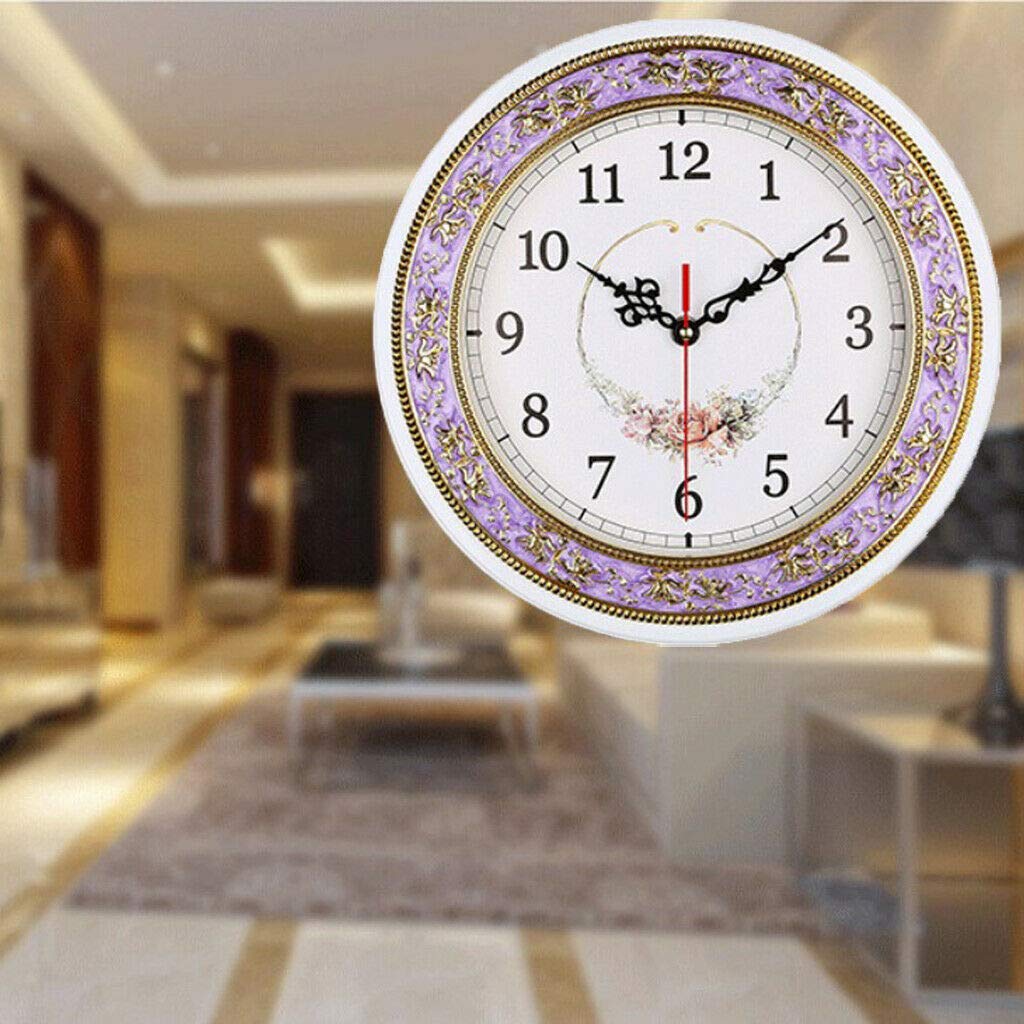 28cm Silent Quartz Wall Clock - Purple Home Decor for Bedroom & Office