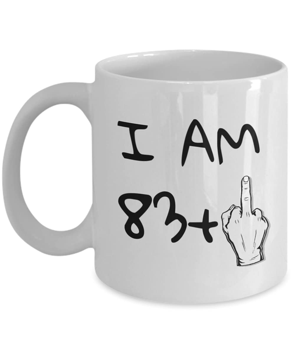 ZapBest 84th Birthday Coffee Mug - Funny 'I Am 83+1' Quote for Grandma & Grandpa - 11oz White Porcelain Tea Cup - Perfect Gift for Birthday Celebrations & Retirement Parties