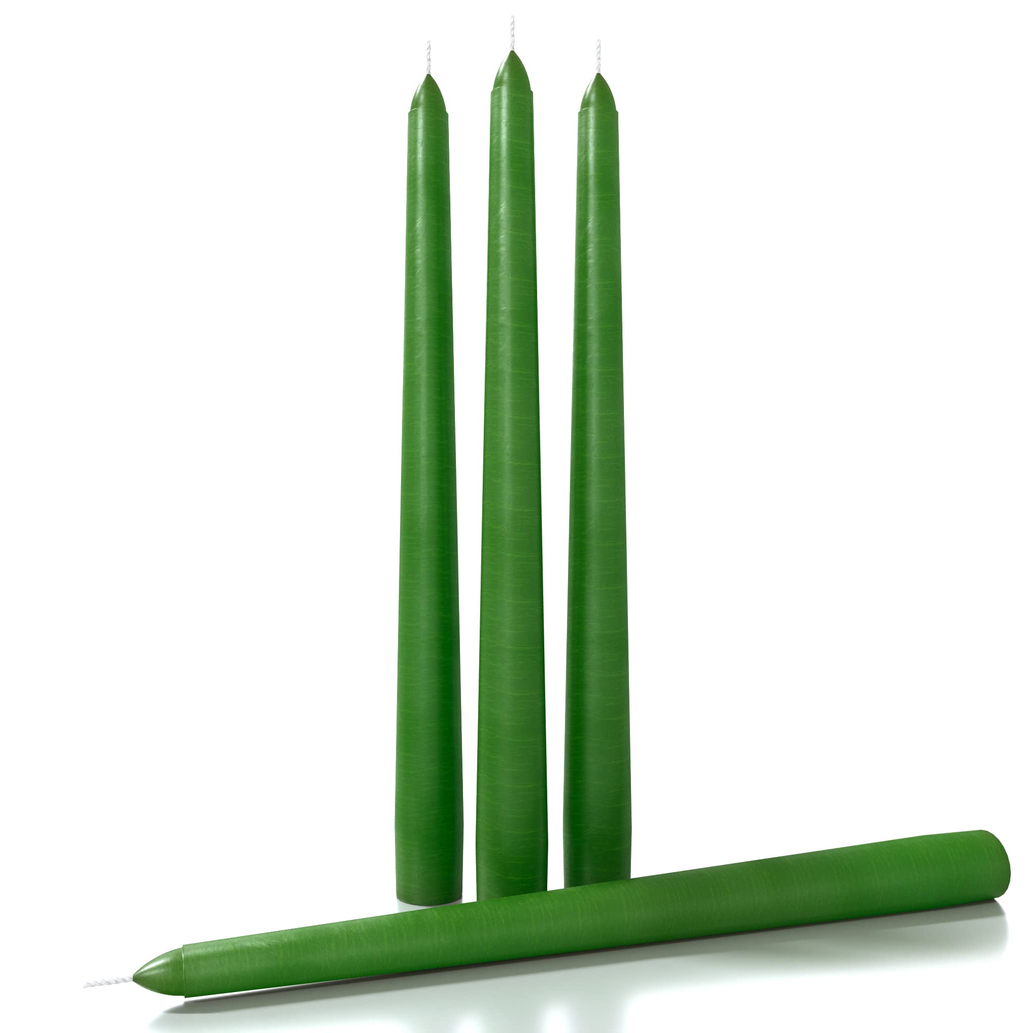 Premium CANDWAX 12 Inch Unscented Taper Candles - Set of 4 Dripless Smokeless Slow Burning Candlesticks for Christmas Decorations, Wedding Centerpieces, Dinner Parties & Holiday Lighting